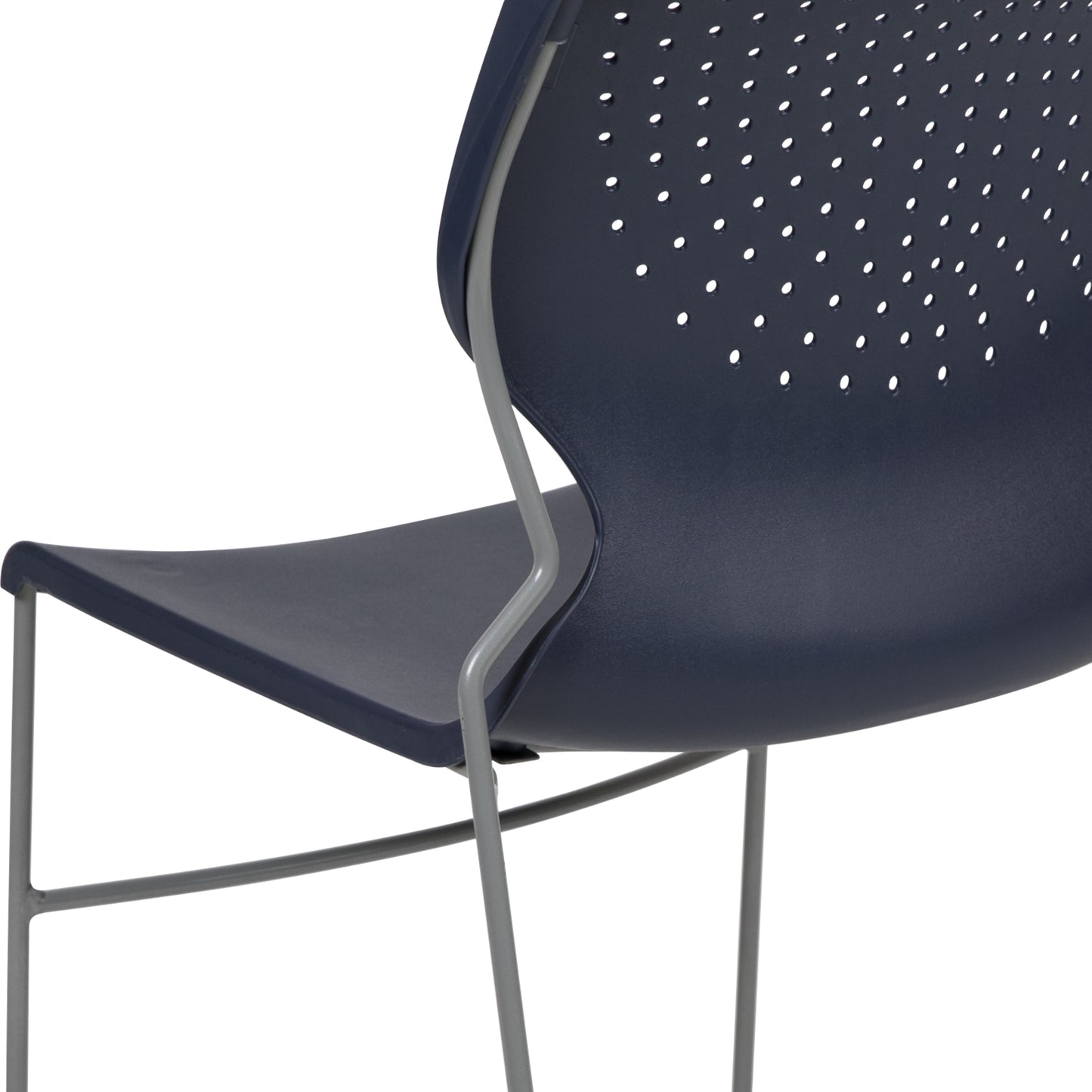 HERCULES Series 661 lb. Capacity Navy Full Back Stack Chair with Gray Powder Coated Frame Navy