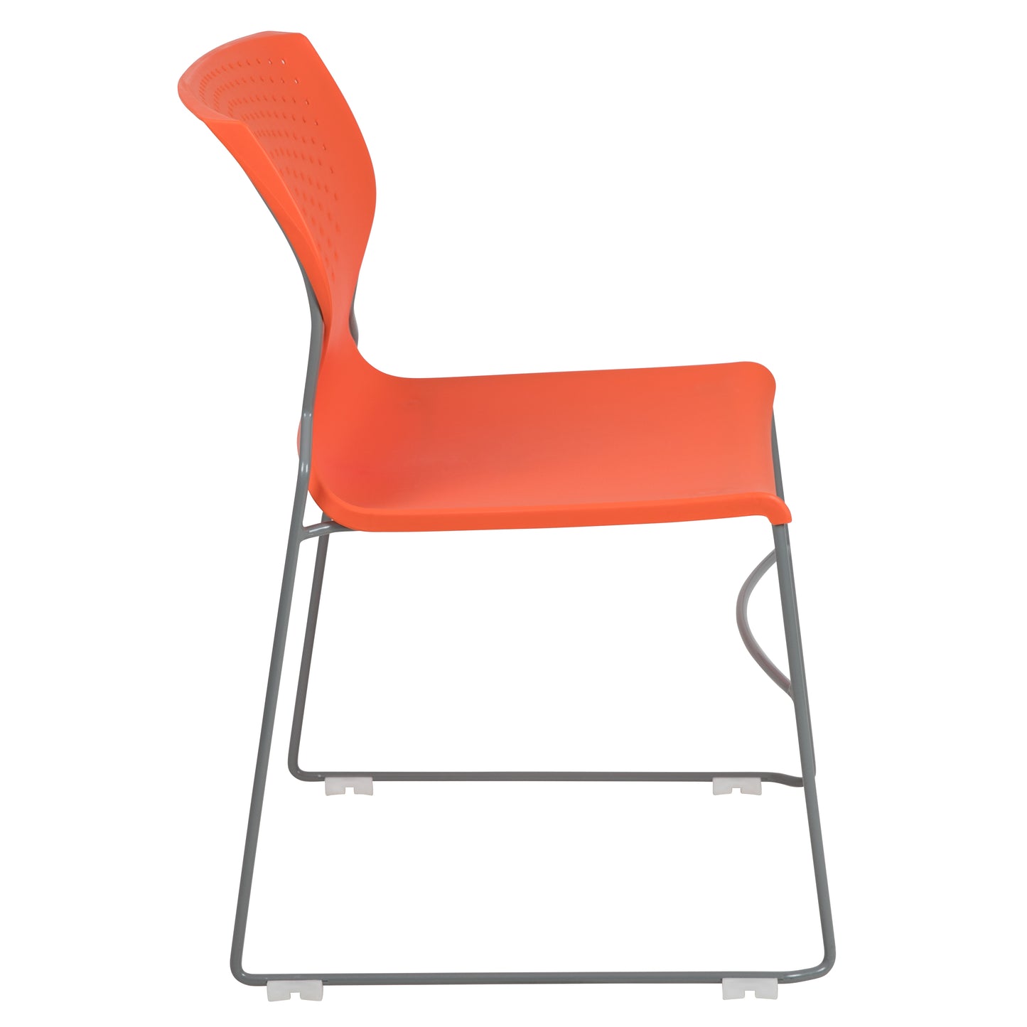 HERCULES Series 661 lb. Capacity Orange Full Back Stack Chair with Gray Powder Coated Frame Orange