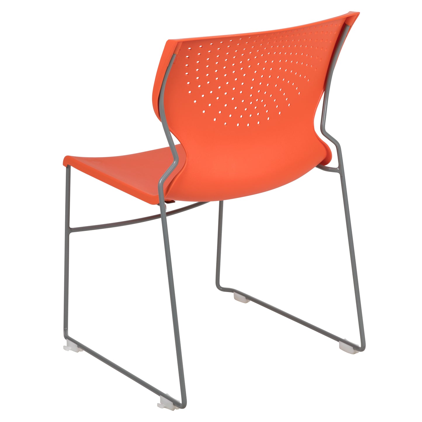HERCULES Series 661 lb. Capacity Orange Full Back Stack Chair with Gray Powder Coated Frame Orange