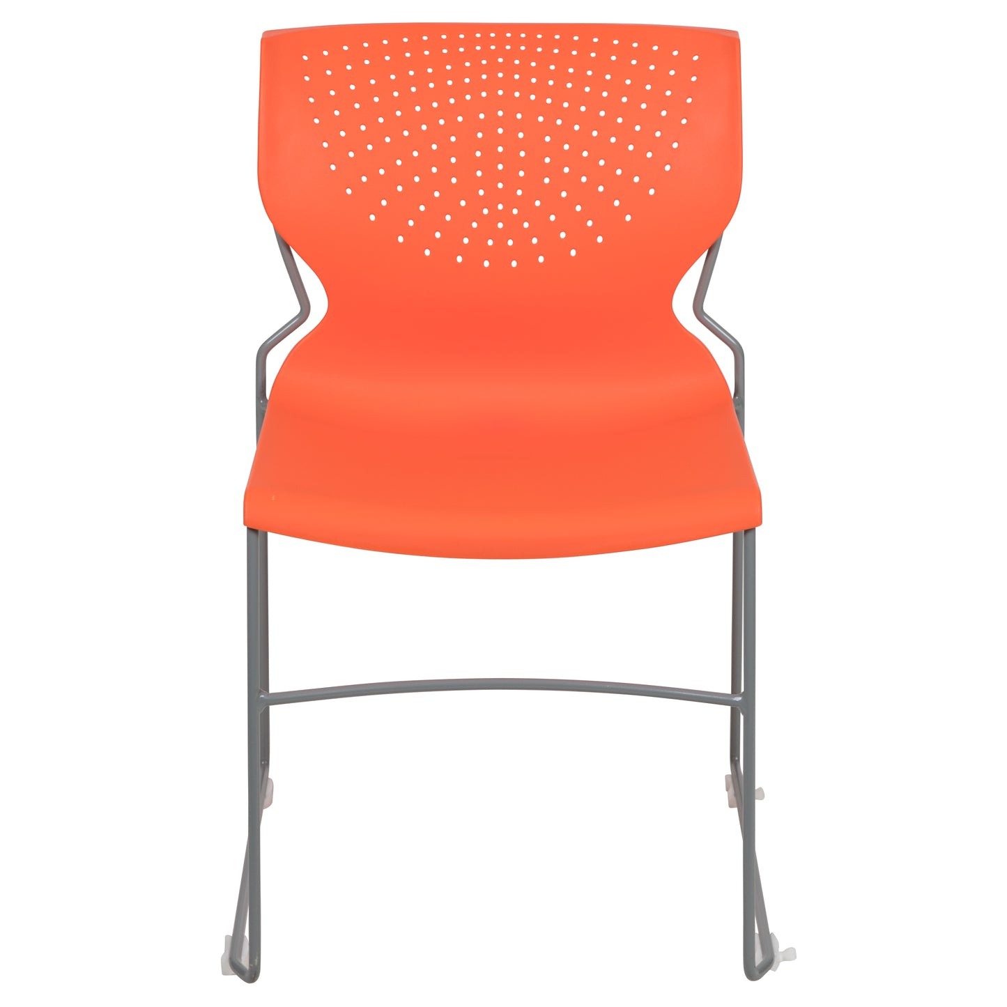 HERCULES Series 661 lb. Capacity Orange Full Back Stack Chair with Gray Powder Coated Frame Orange