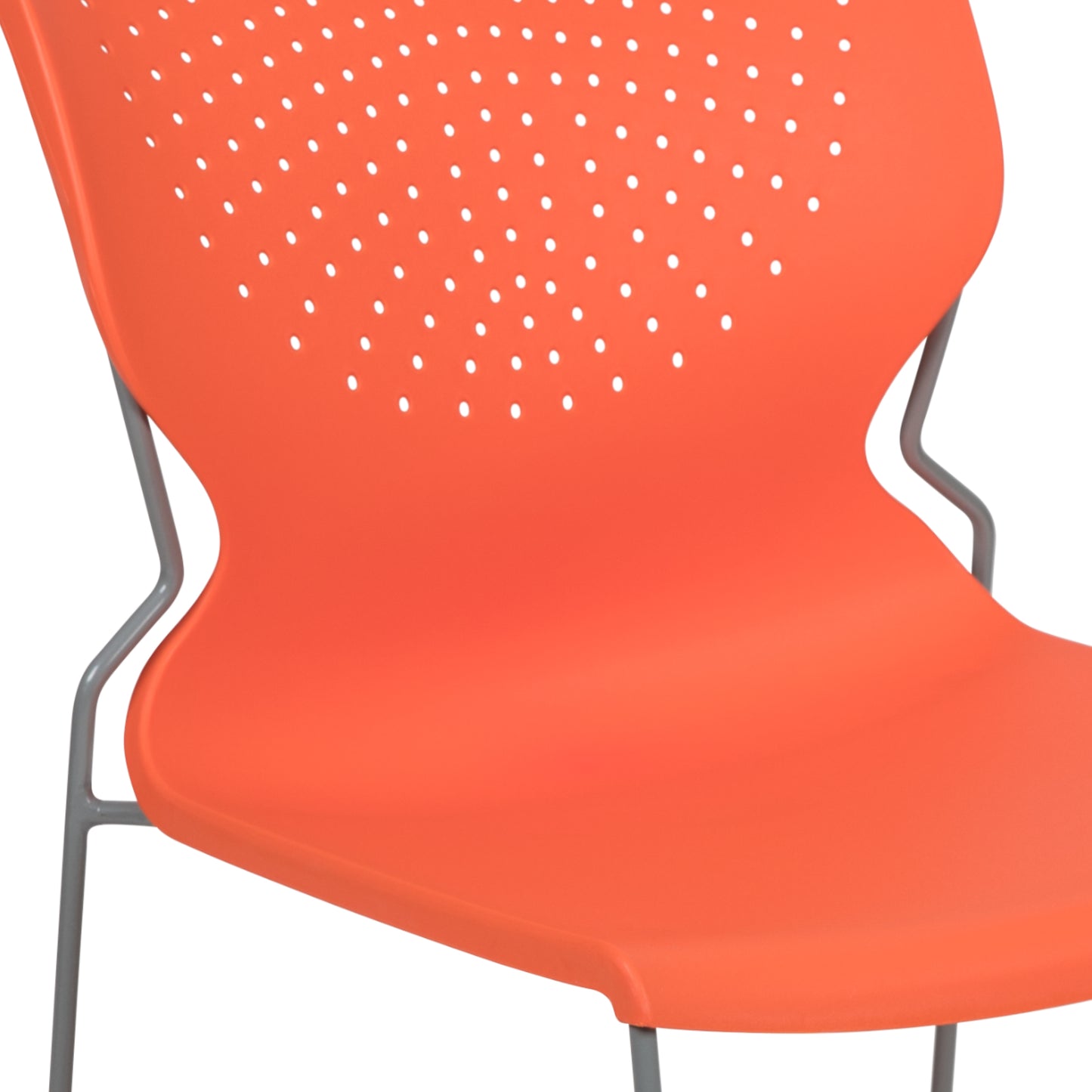 HERCULES Series 661 lb. Capacity Orange Full Back Stack Chair with Gray Powder Coated Frame Orange