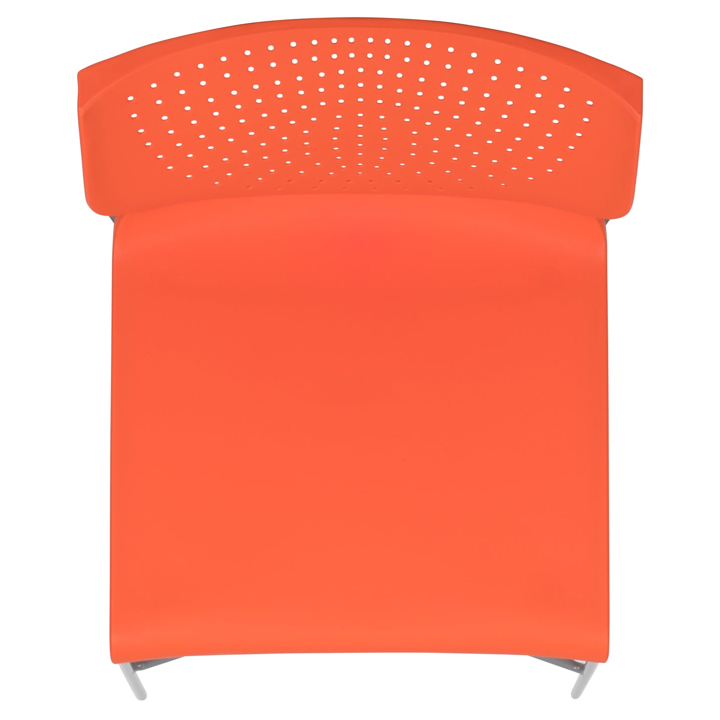 HERCULES Series 661 lb. Capacity Orange Full Back Stack Chair with Gray Powder Coated Frame Orange