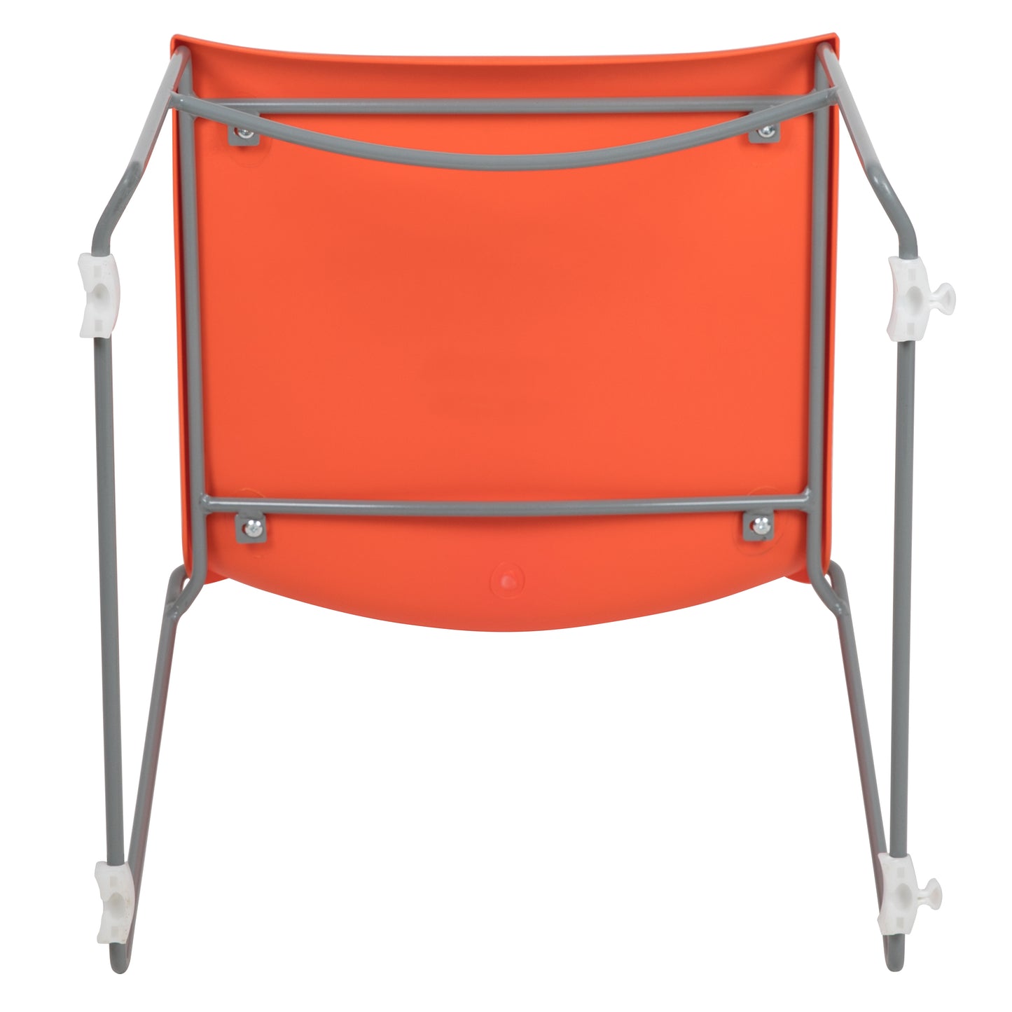HERCULES Series 661 lb. Capacity Orange Full Back Stack Chair with Gray Powder Coated Frame Orange