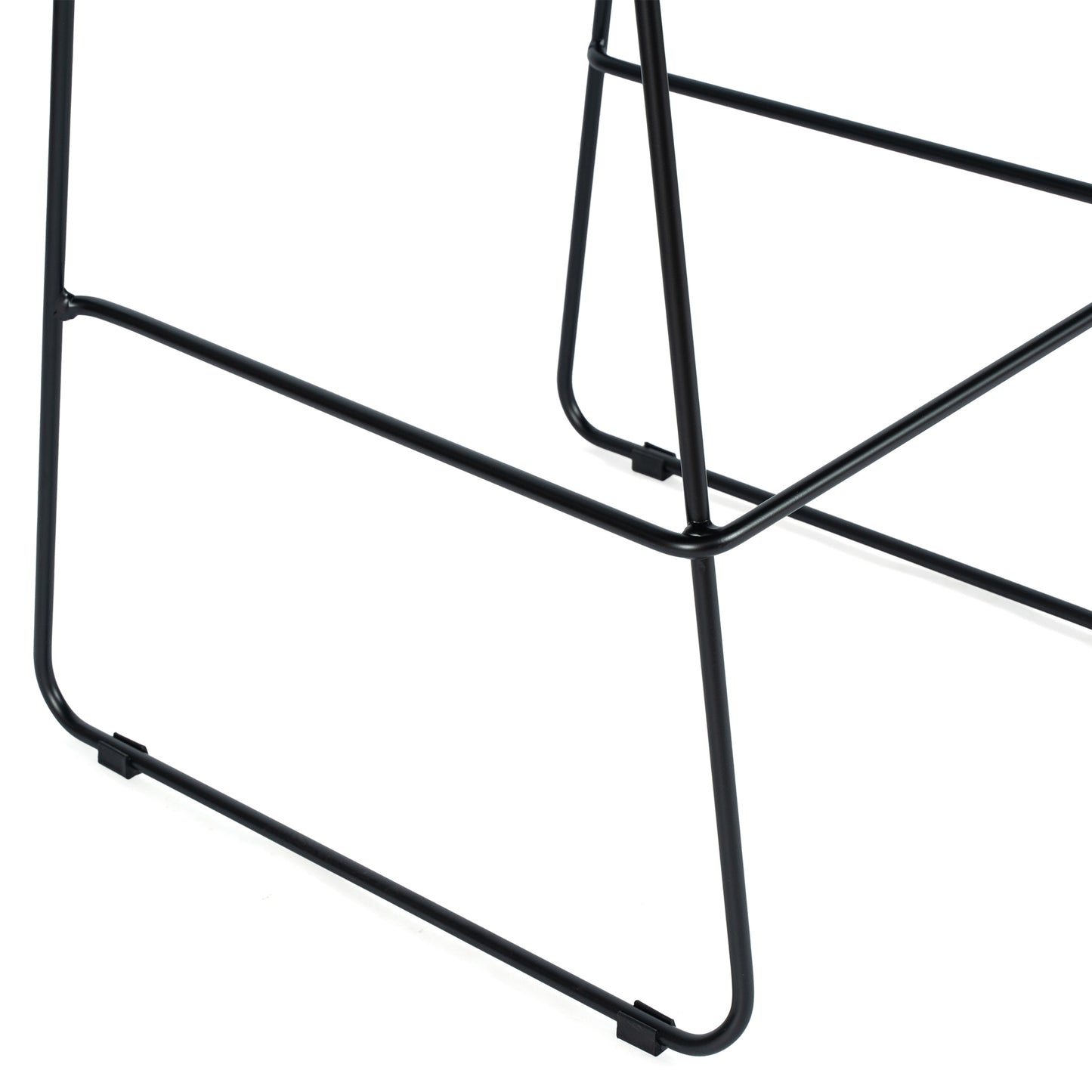 HERCULES Stack Bar Stool with Air-Vent Back and Powder Coated Sled Base Black Plastic/Black Frame
