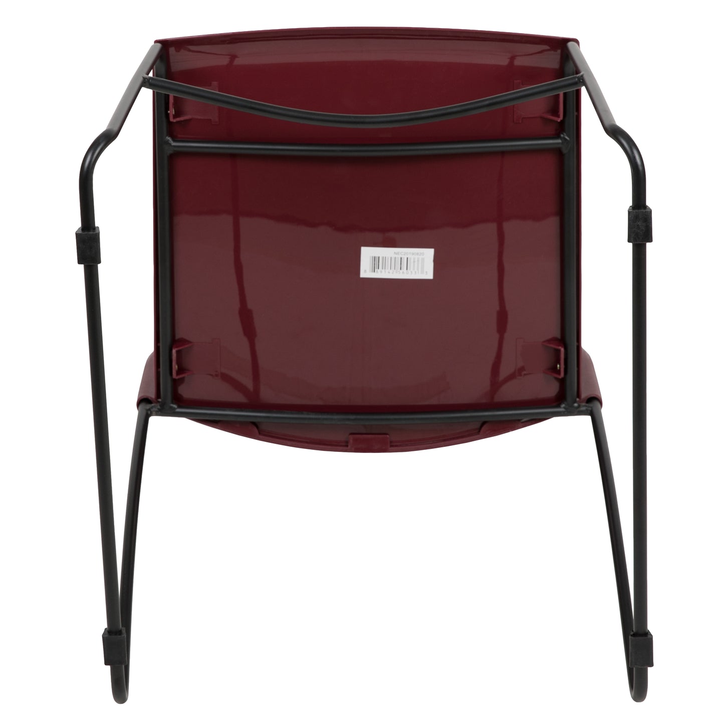 HERCULES Series 661 lb. Capacity Burgundy Stack Chair with Air-Vent Back and Black Powder Coated Sled Base Burgundy