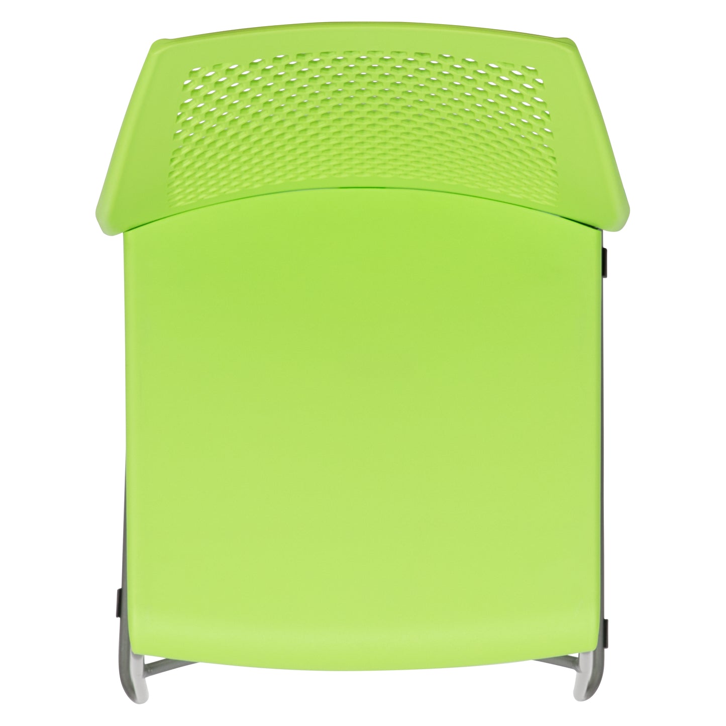 HERCULES Series 661 lb. Capacity Green Stack Chair with Air-Vent Back and Gray Powder Coated Sled Base Green