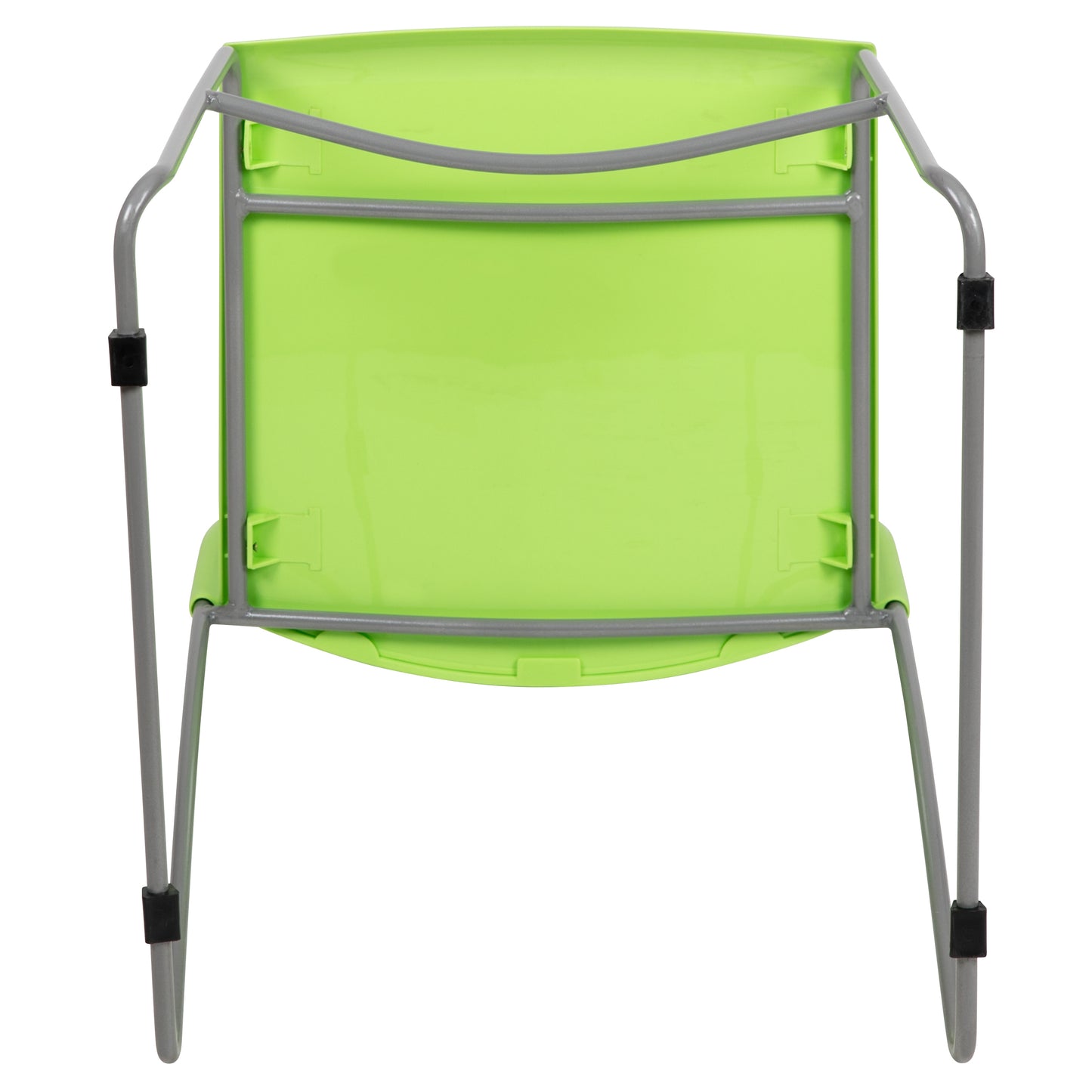 HERCULES Series 661 lb. Capacity Green Stack Chair with Air-Vent Back and Gray Powder Coated Sled Base Green