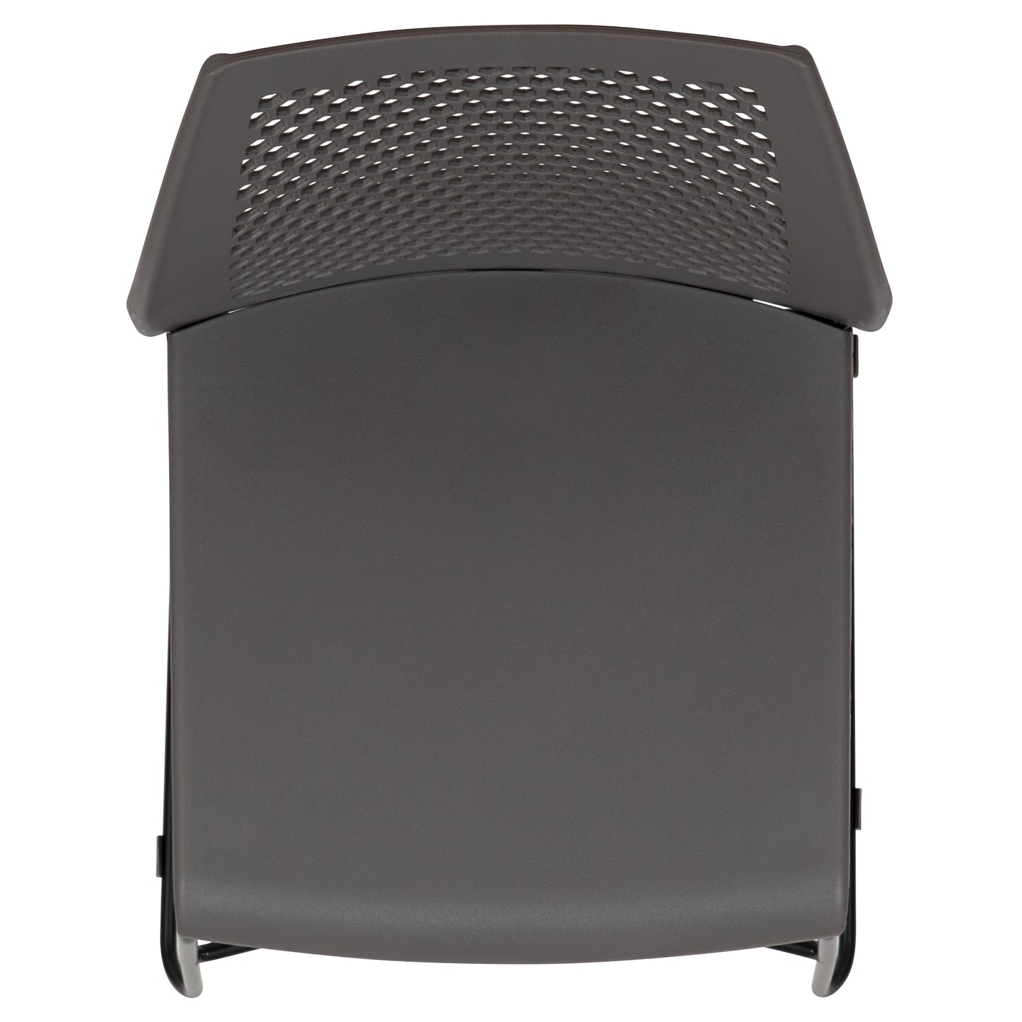 HERCULES Series 661 lb. Capacity Gray Stack Chair with Air-Vent Back and Black Powder Coated Sled Base Gray