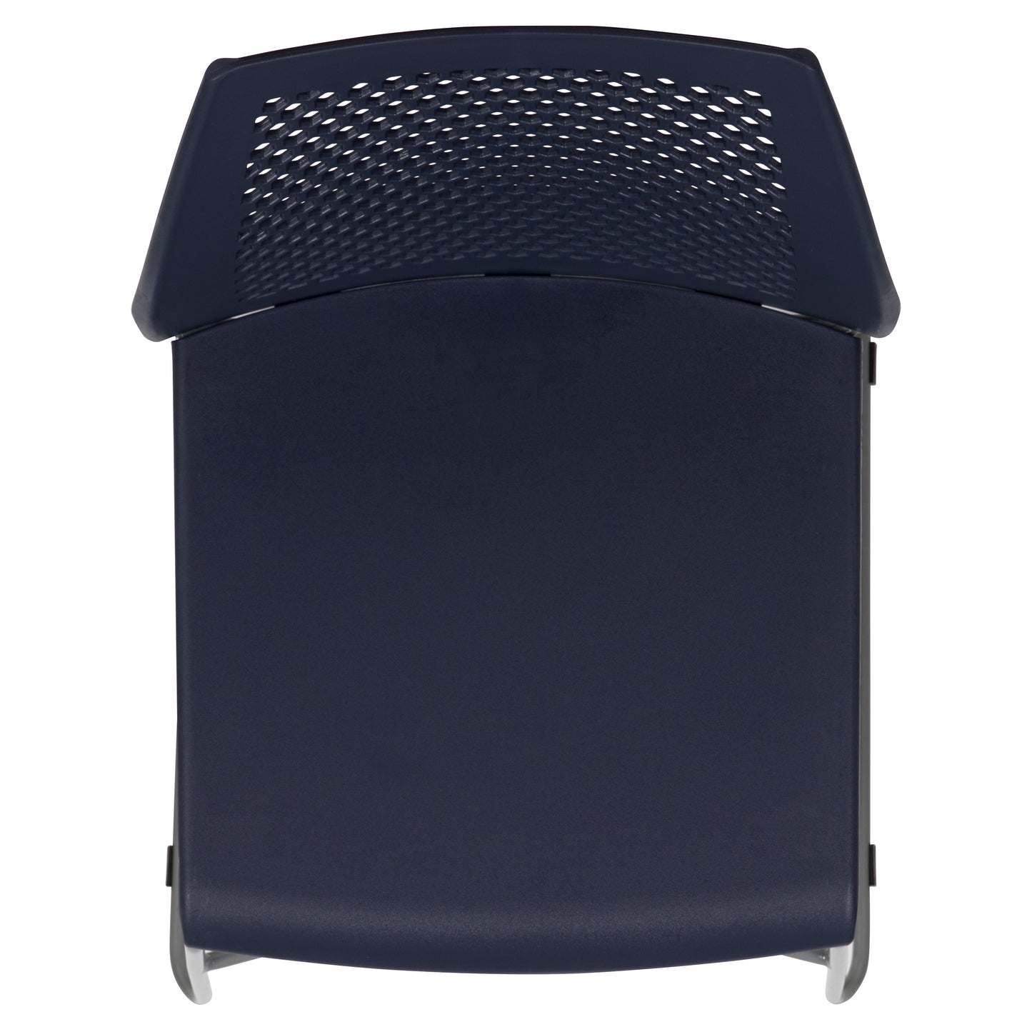 HERCULES Series 661 lb. Capacity Navy Stack Chair with Air-Vent Back and Gray Powder Coated Sled Base Navy