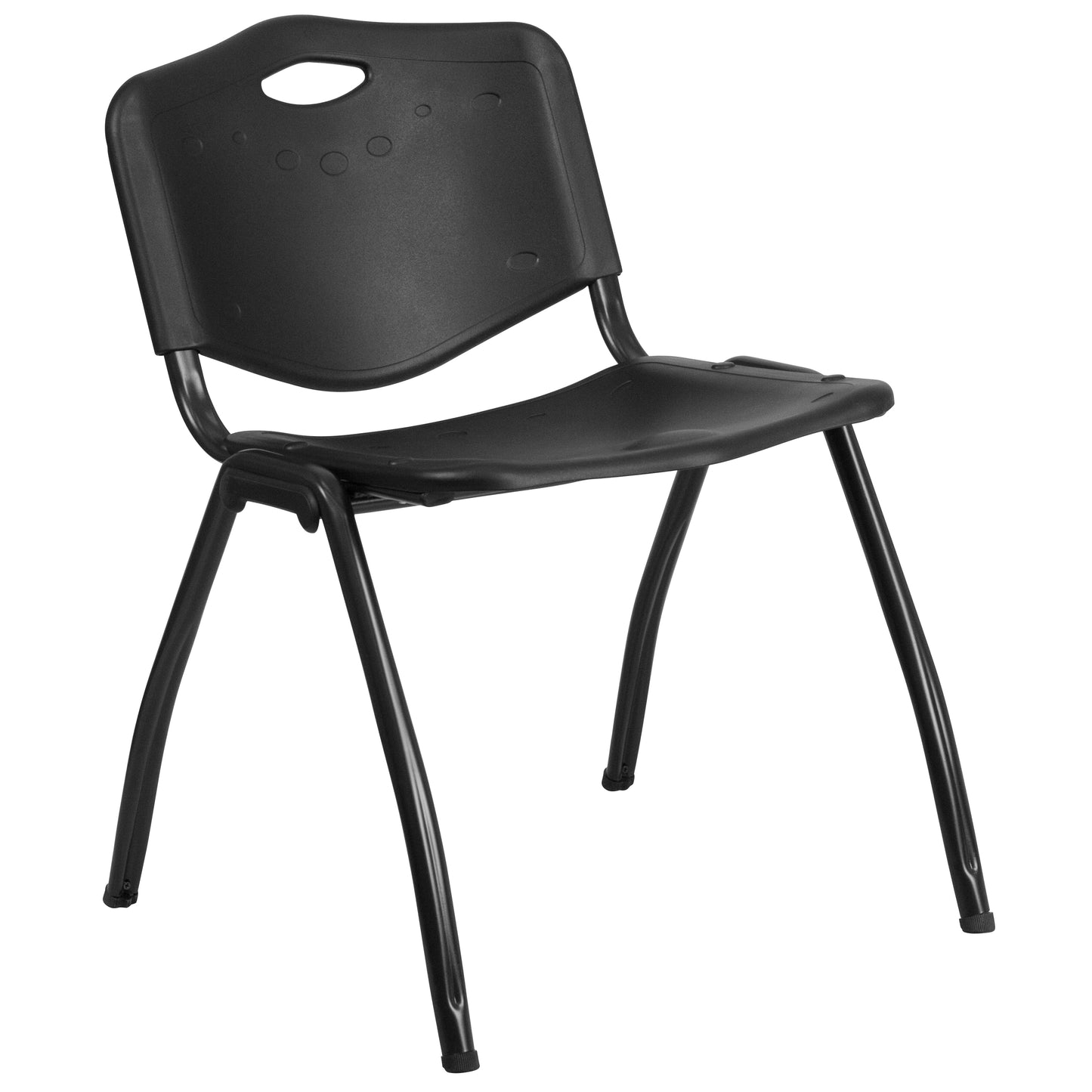 HERCULES Series 880 lb. Capacity Black Plastic Stack Chair Black RUT-D01-BK-GG