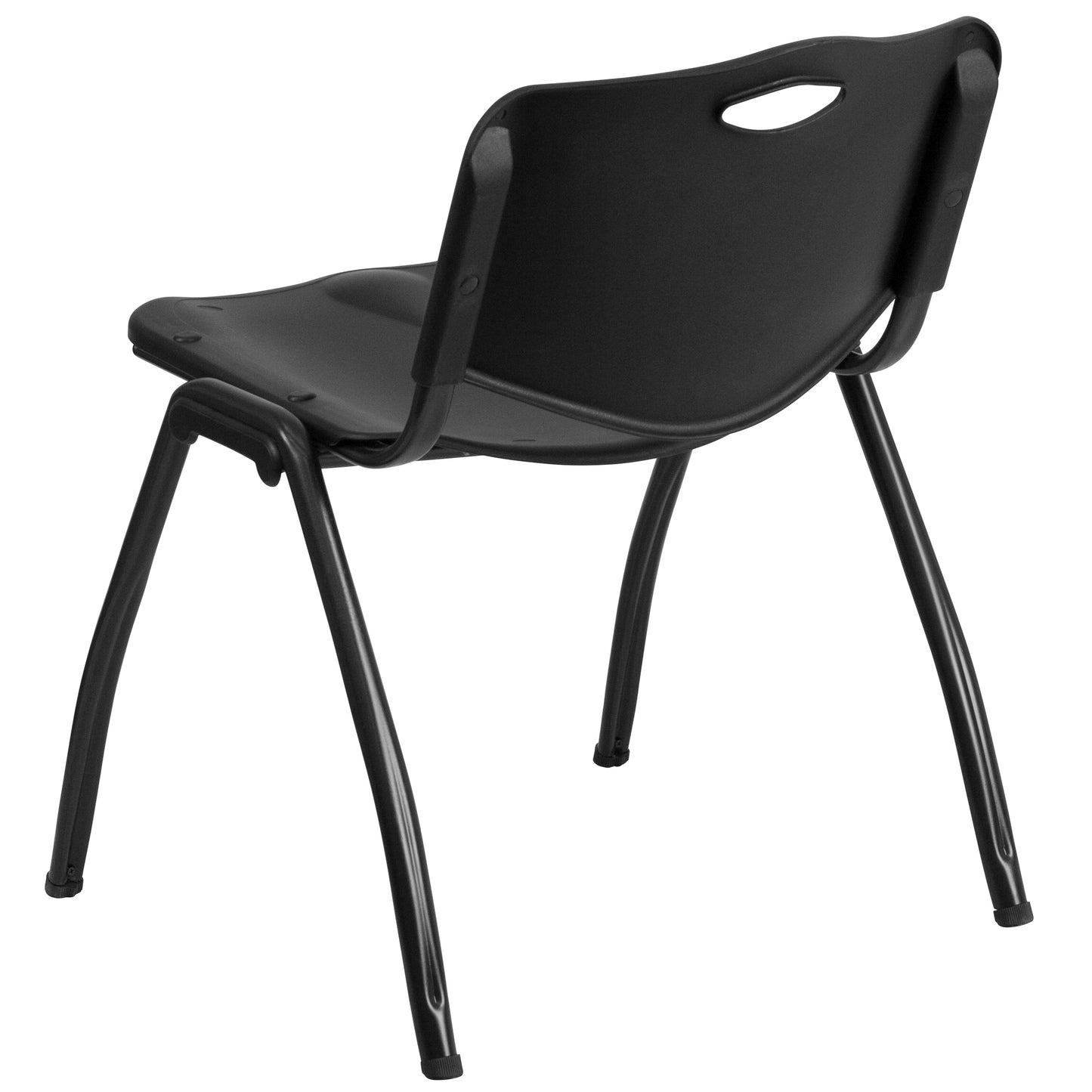 HERCULES Series 880 lb. Capacity Black Plastic Stack Chair Black RUT-D01-BK-GG