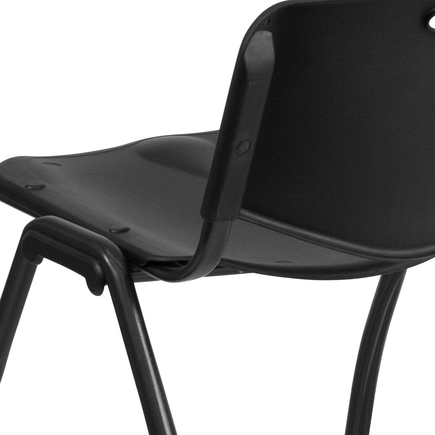 HERCULES Series 880 lb. Capacity Black Plastic Stack Chair Black RUT-D01-BK-GG