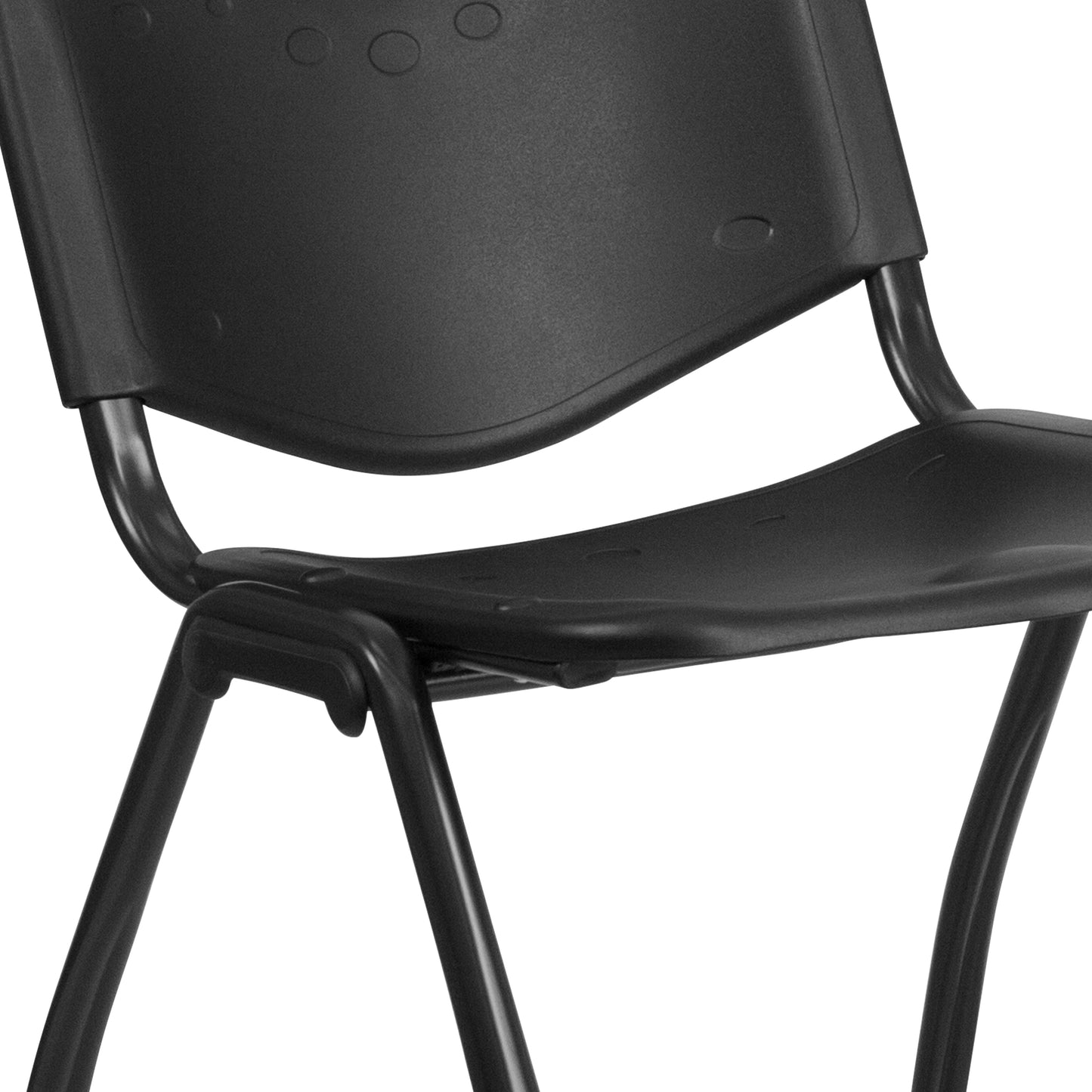 HERCULES Series 880 lb. Capacity Black Plastic Stack Chair Black RUT-D01-BK-GG