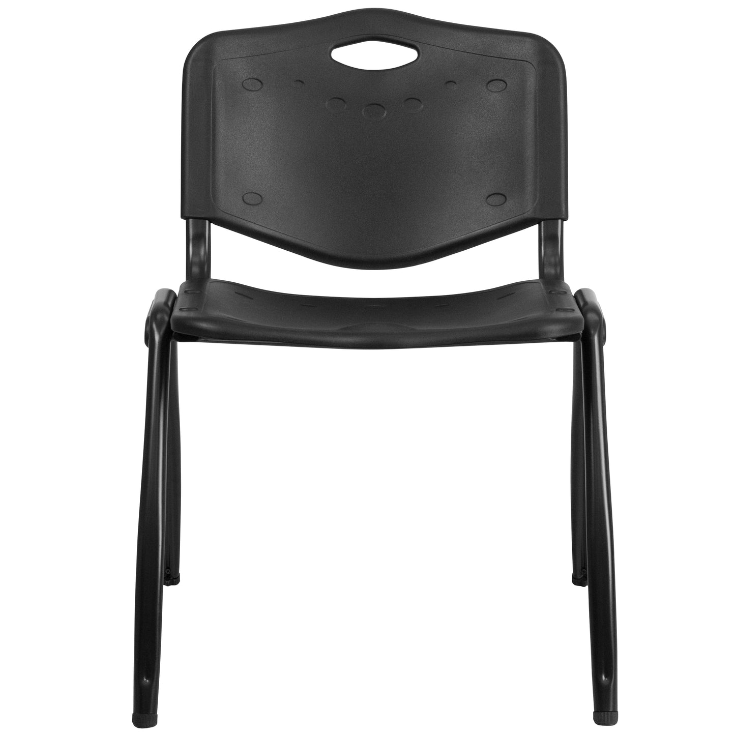 HERCULES Series 880 lb. Capacity Black Plastic Stack Chair Black RUT-D01-BK-GG