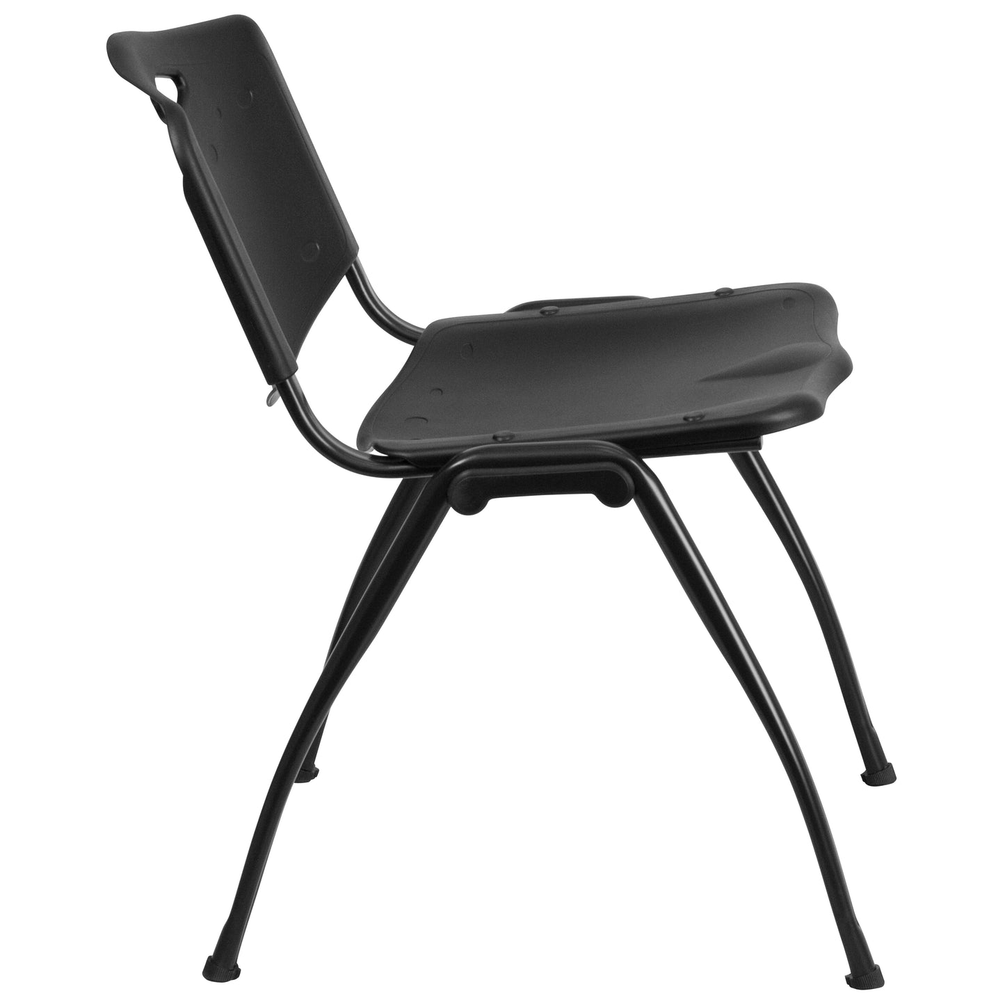 HERCULES Series 880 lb. Capacity Black Plastic Stack Chair Black RUT-D01-BK-GG