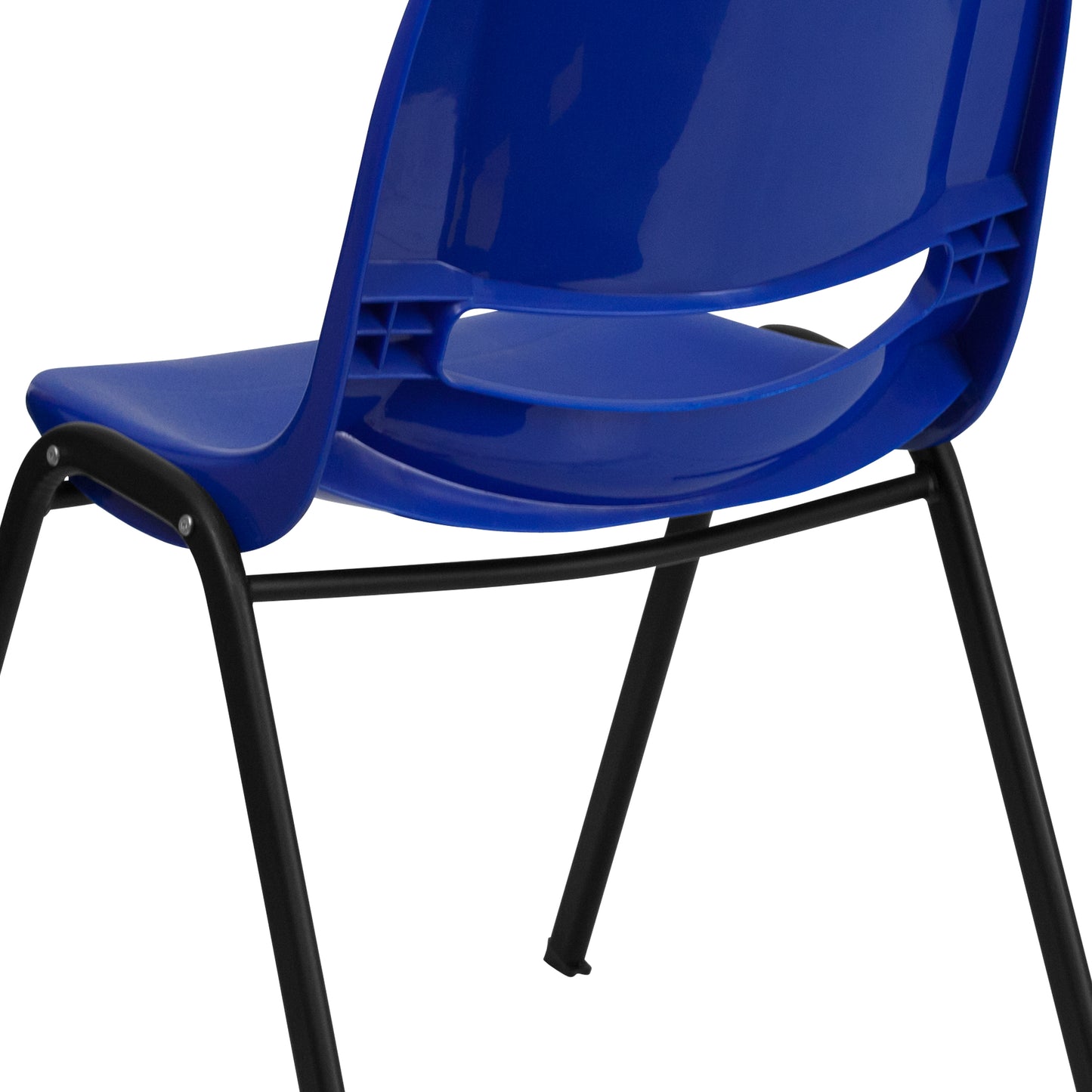 HERCULES Series 880 lb. Capacity Blue Ergonomic Shell Stack Chair with Black Frame Blue