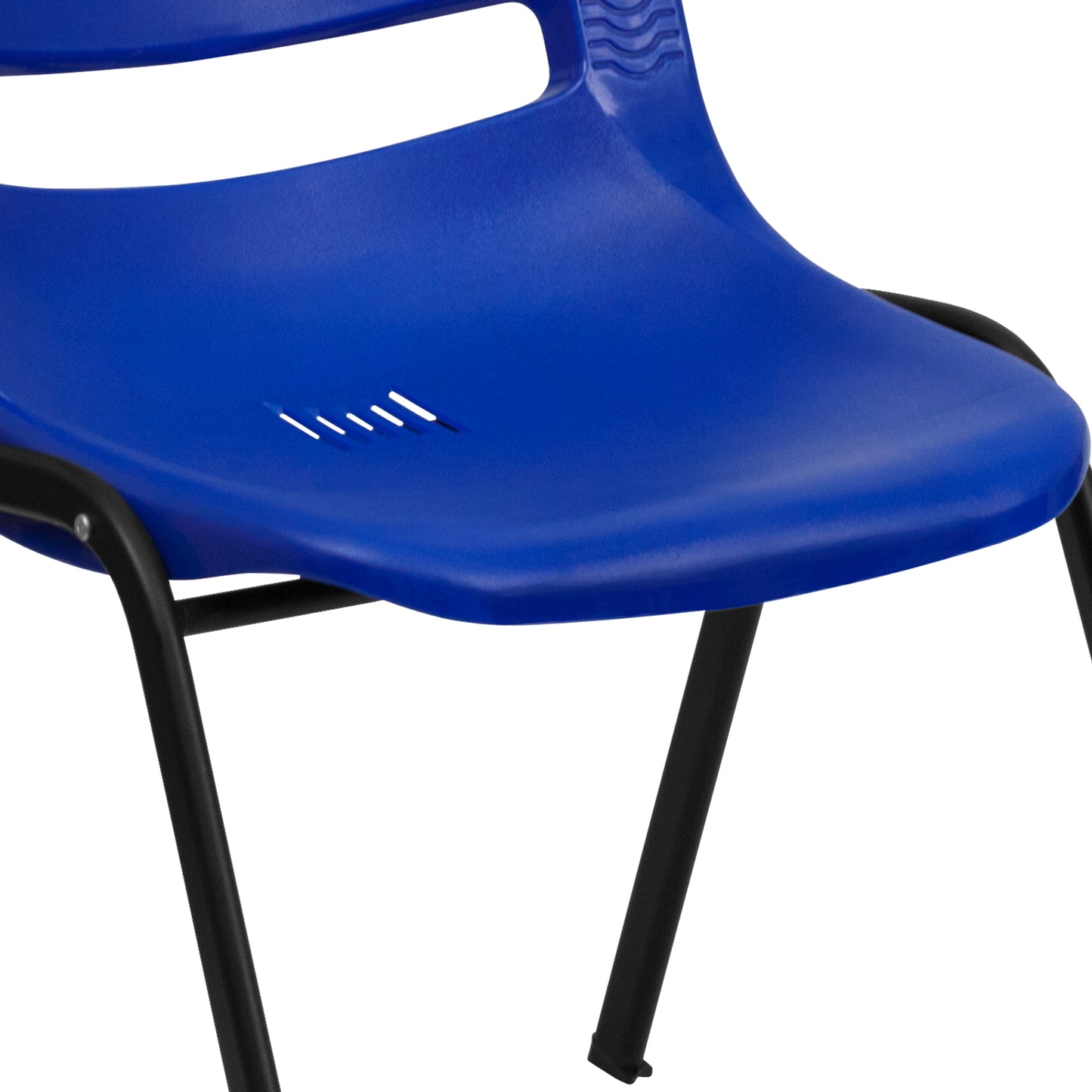 HERCULES Series 880 lb. Capacity Blue Ergonomic Shell Stack Chair with Black Frame Blue
