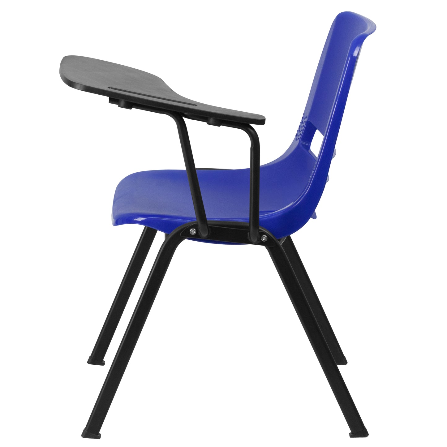 HERCULES Blue Ergonomic Shell Chair with Left Handed Flip-Up Tablet Arm Blue