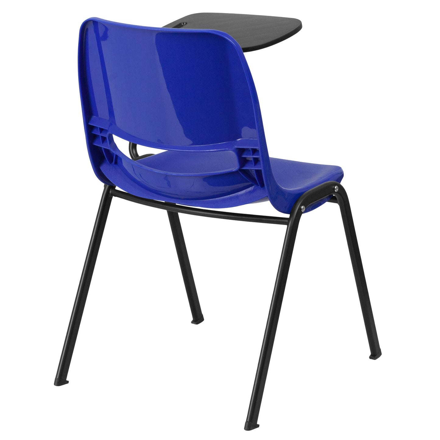 HERCULES Blue Ergonomic Shell Chair with Left Handed Flip-Up Tablet Arm Blue