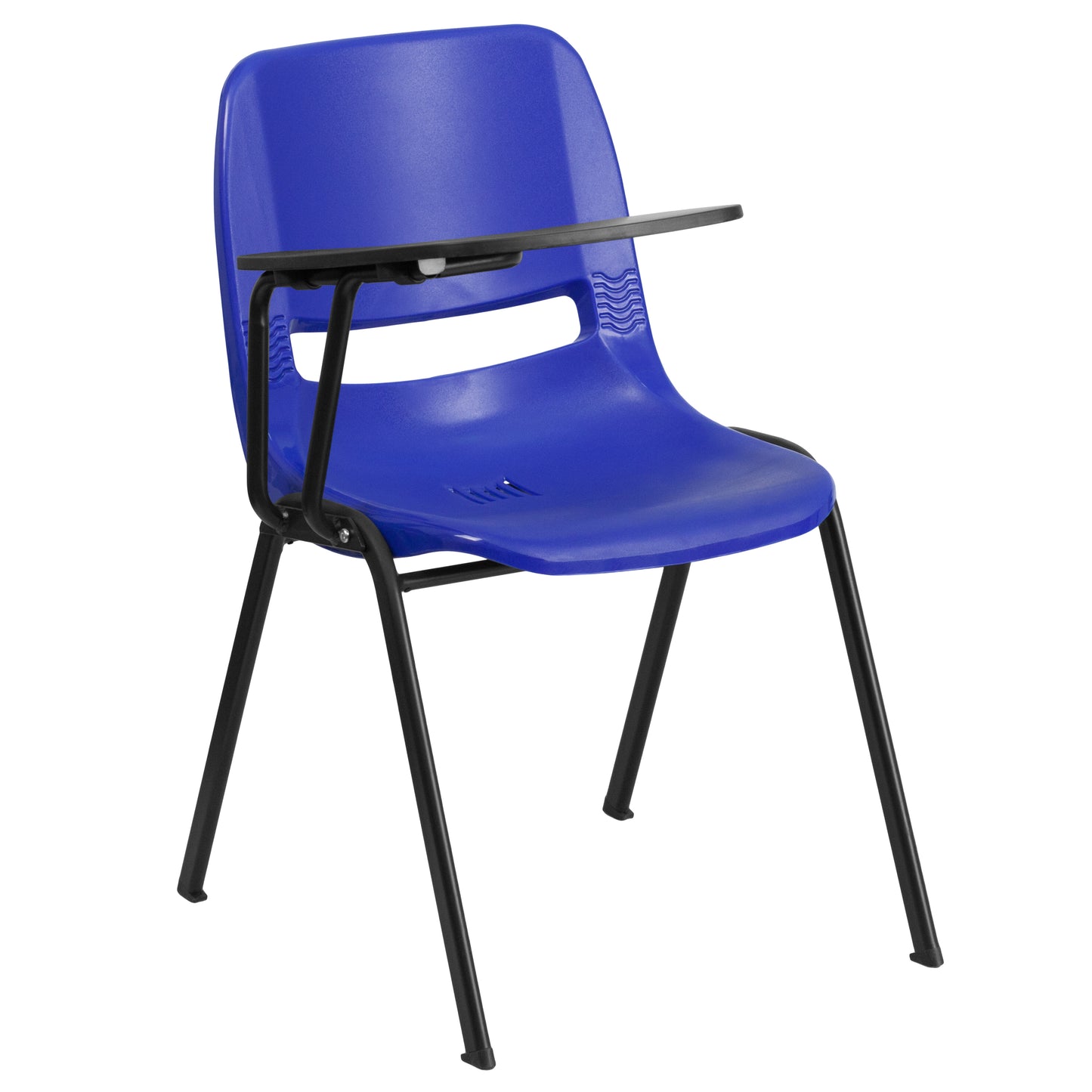 HERCULES Blue Ergonomic Shell Chair with Right Handed Flip-Up Tablet Arm Blue