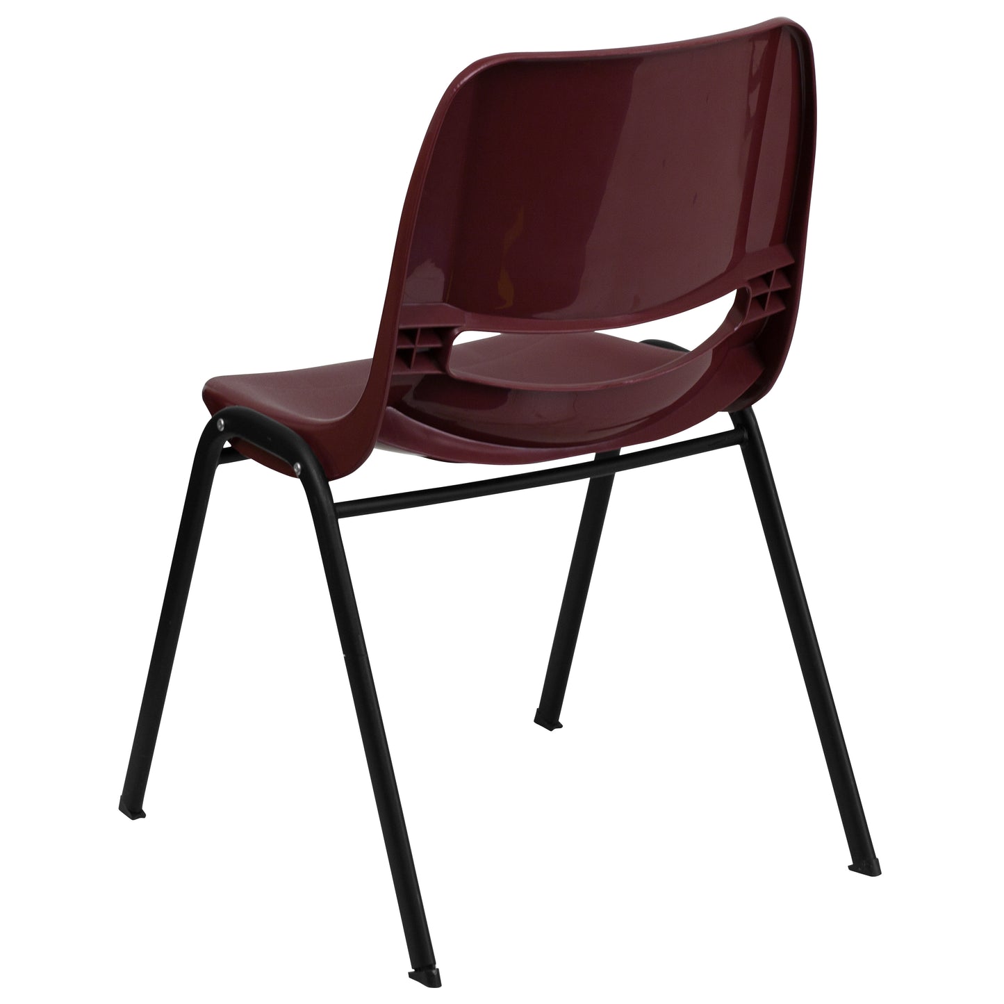 HERCULES Series 880 lb. Capacity Burgundy Ergonomic Shell Stack Chair with Black Frame Burgundy