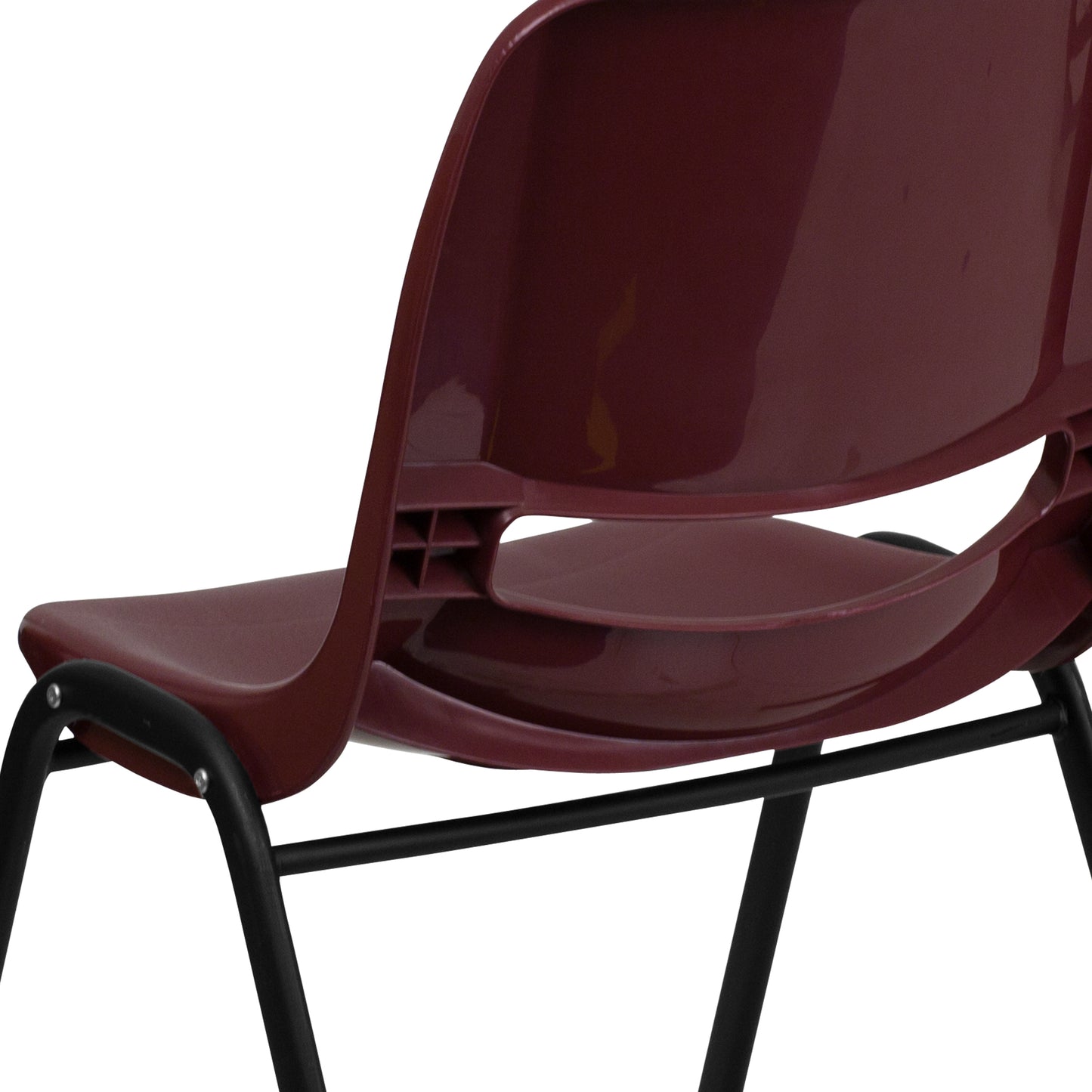 HERCULES Series 880 lb. Capacity Burgundy Ergonomic Shell Stack Chair with Black Frame Burgundy