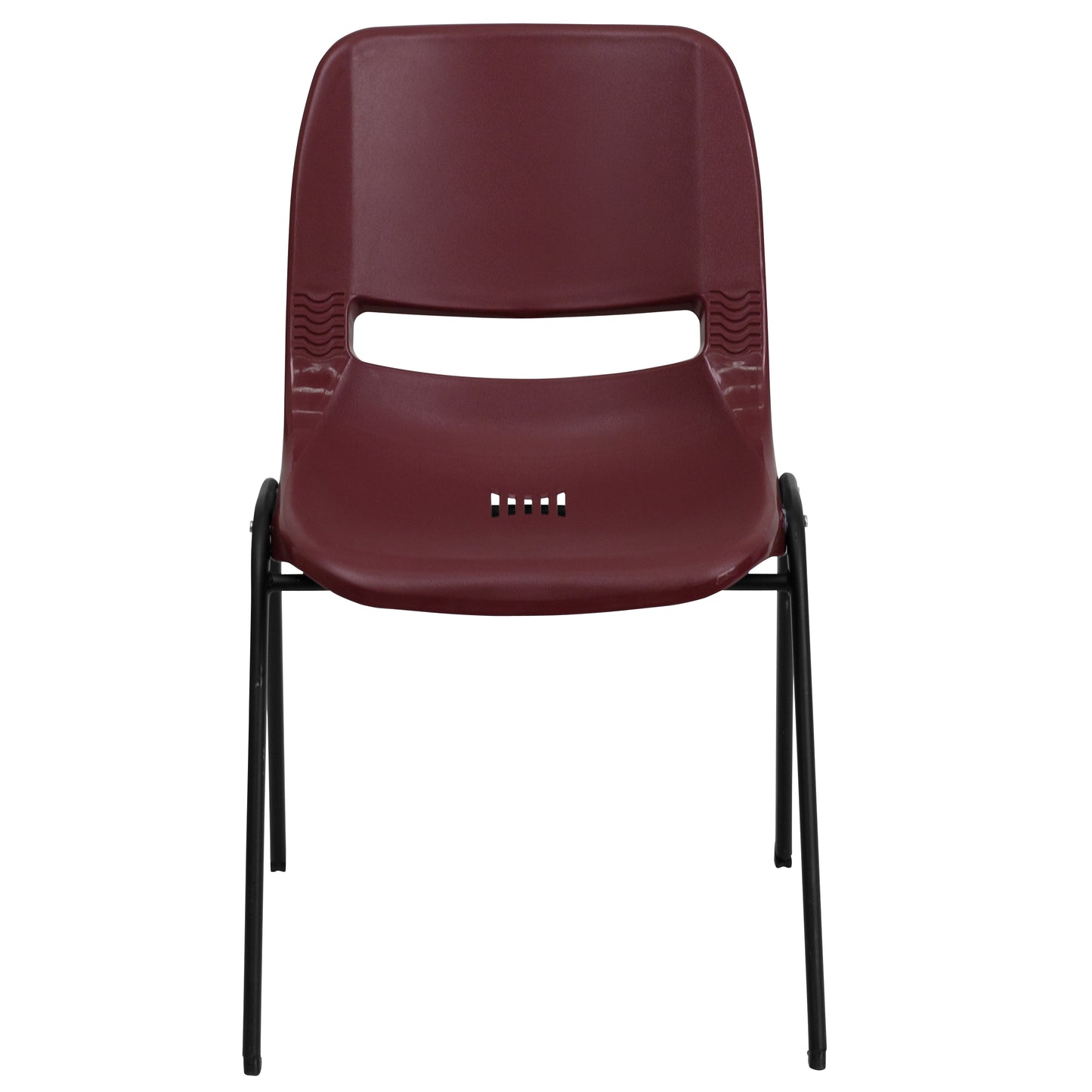 HERCULES Series 880 lb. Capacity Burgundy Ergonomic Shell Stack Chair with Black Frame Burgundy