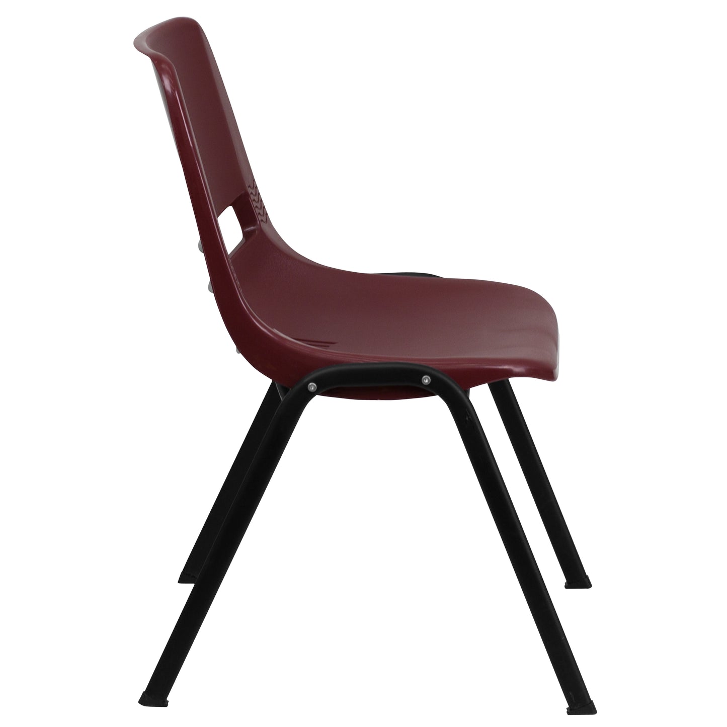 HERCULES Series 880 lb. Capacity Burgundy Ergonomic Shell Stack Chair with Black Frame Burgundy