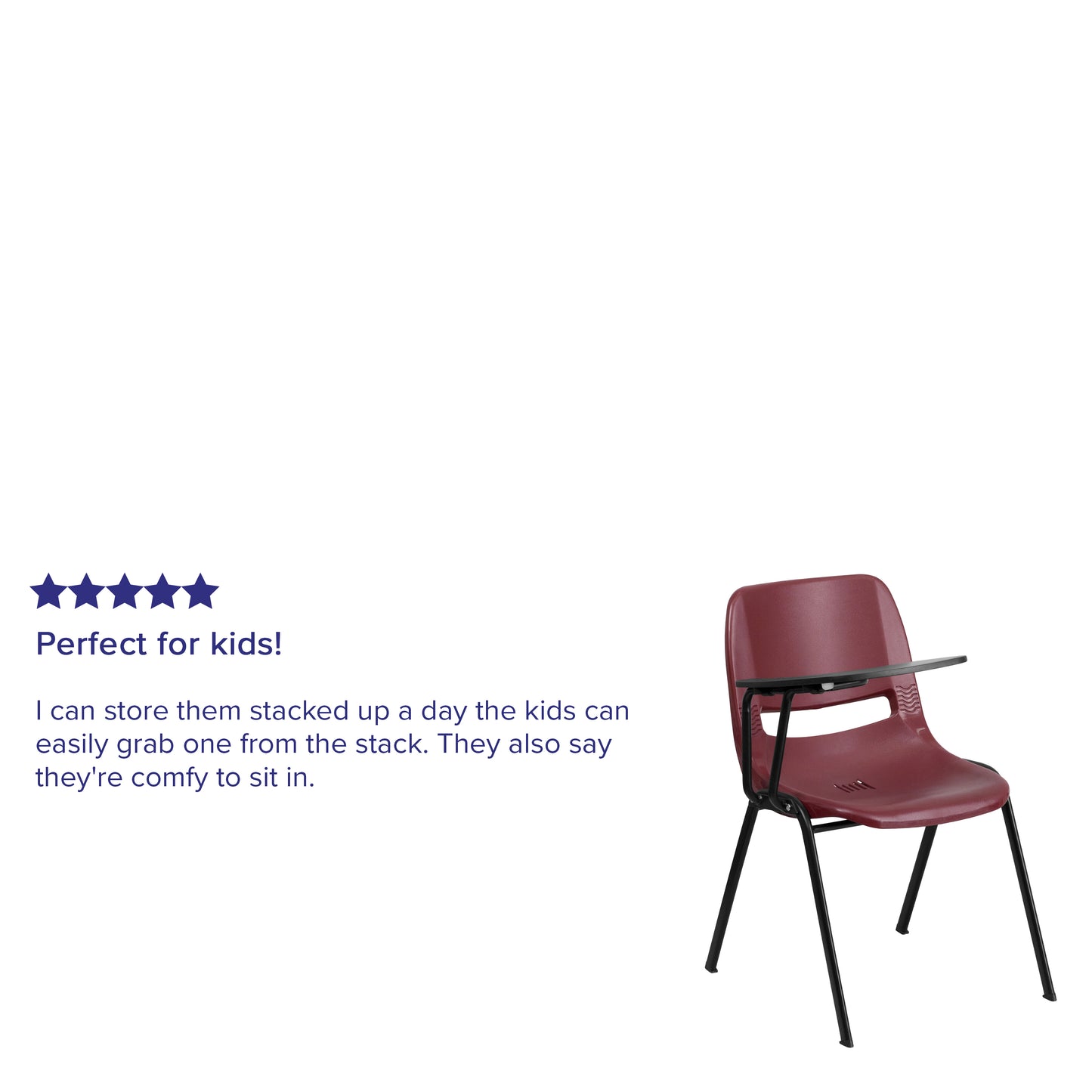 HERCULES Burgundy Ergonomic Shell Chair with Right Handed Flip-Up Tablet Arm Burgundy
