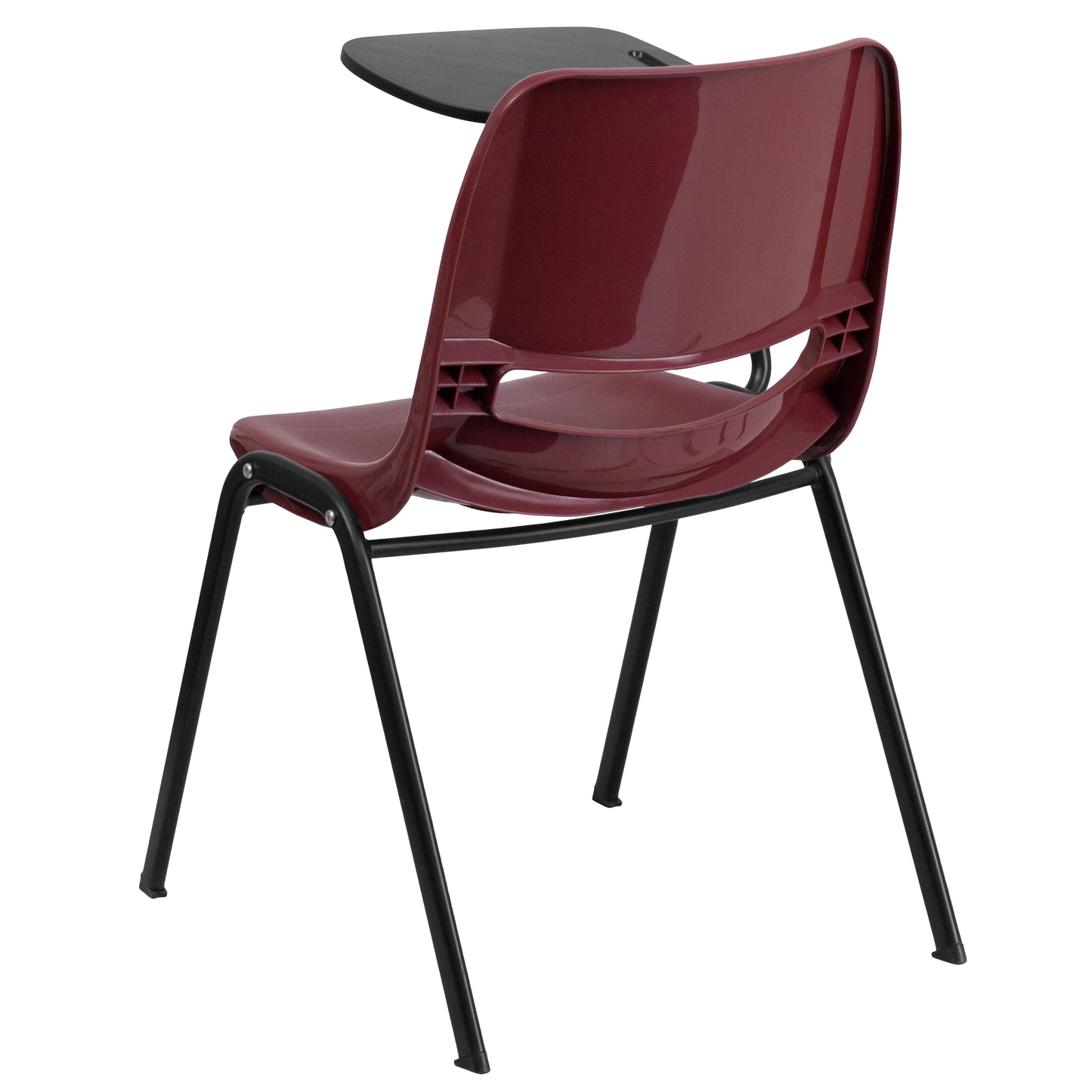 HERCULES Burgundy Ergonomic Shell Chair with Right Handed Flip-Up Tablet Arm Burgundy