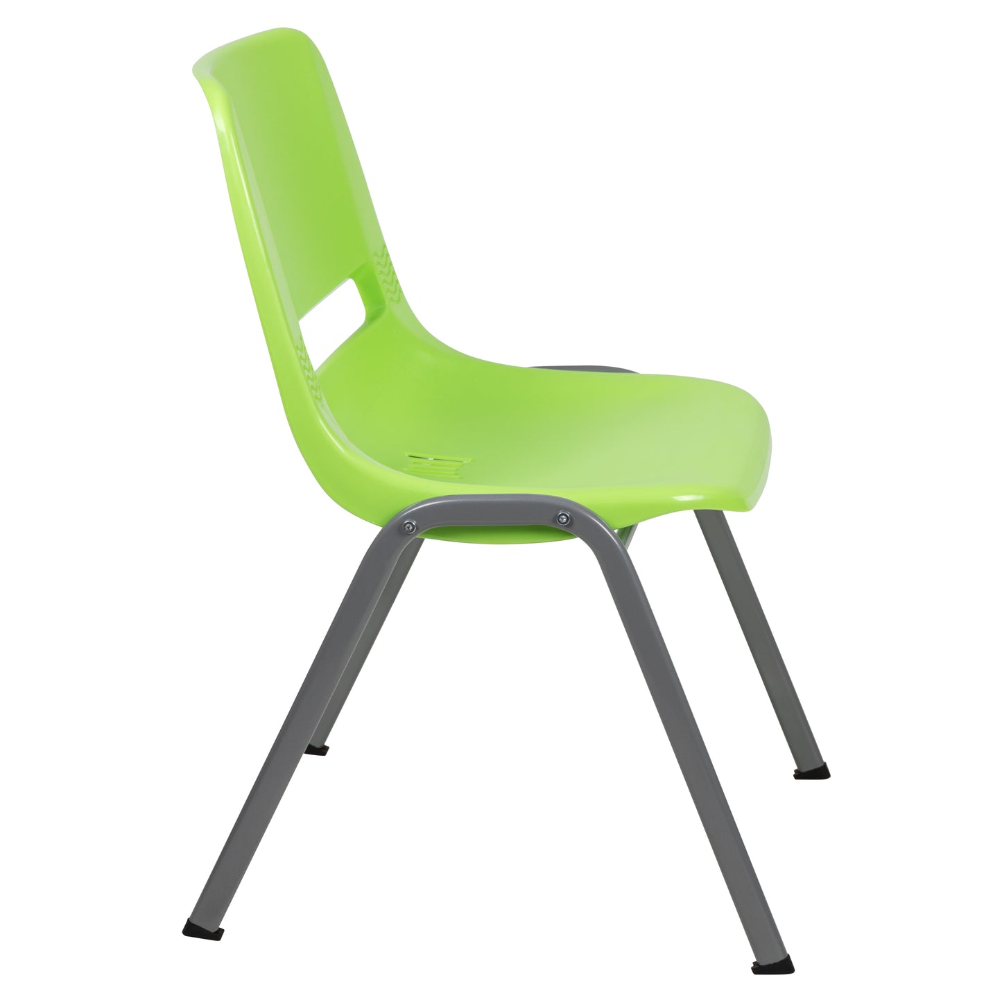 HERCULES Series 880 lb. Capacity Green Ergonomic Shell Stack Chair with Gray Frame Green