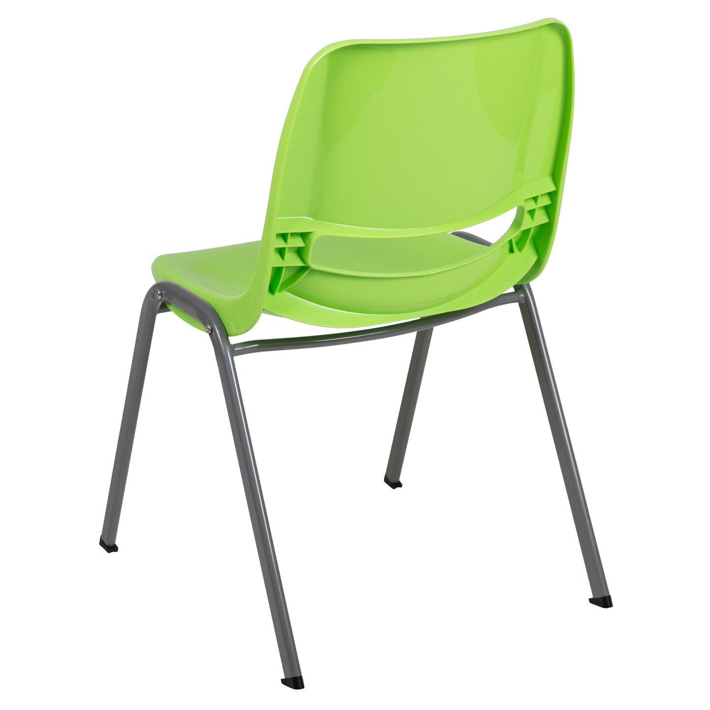 HERCULES Series 880 lb. Capacity Green Ergonomic Shell Stack Chair with Gray Frame Green