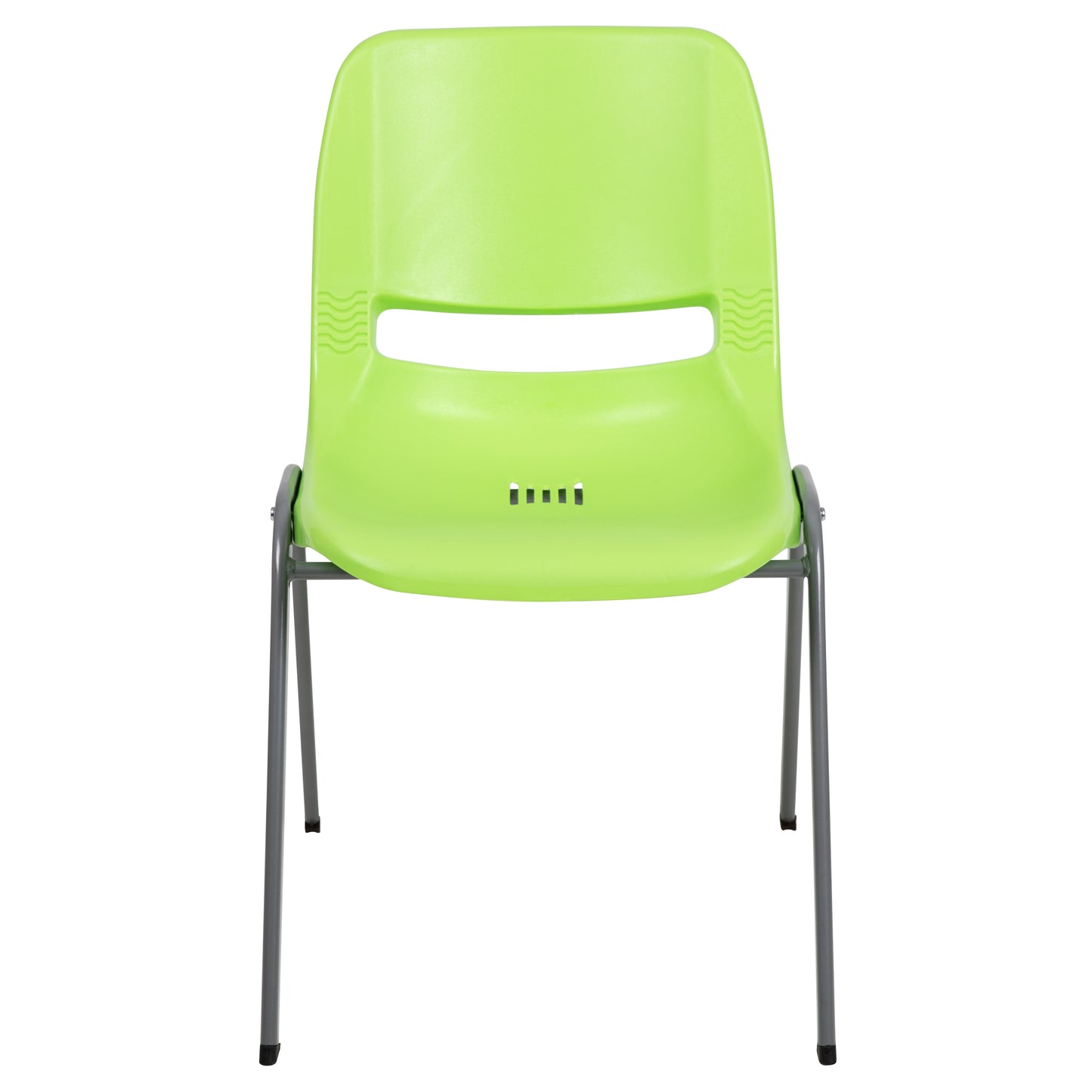 HERCULES Series 880 lb. Capacity Green Ergonomic Shell Stack Chair with Gray Frame Green