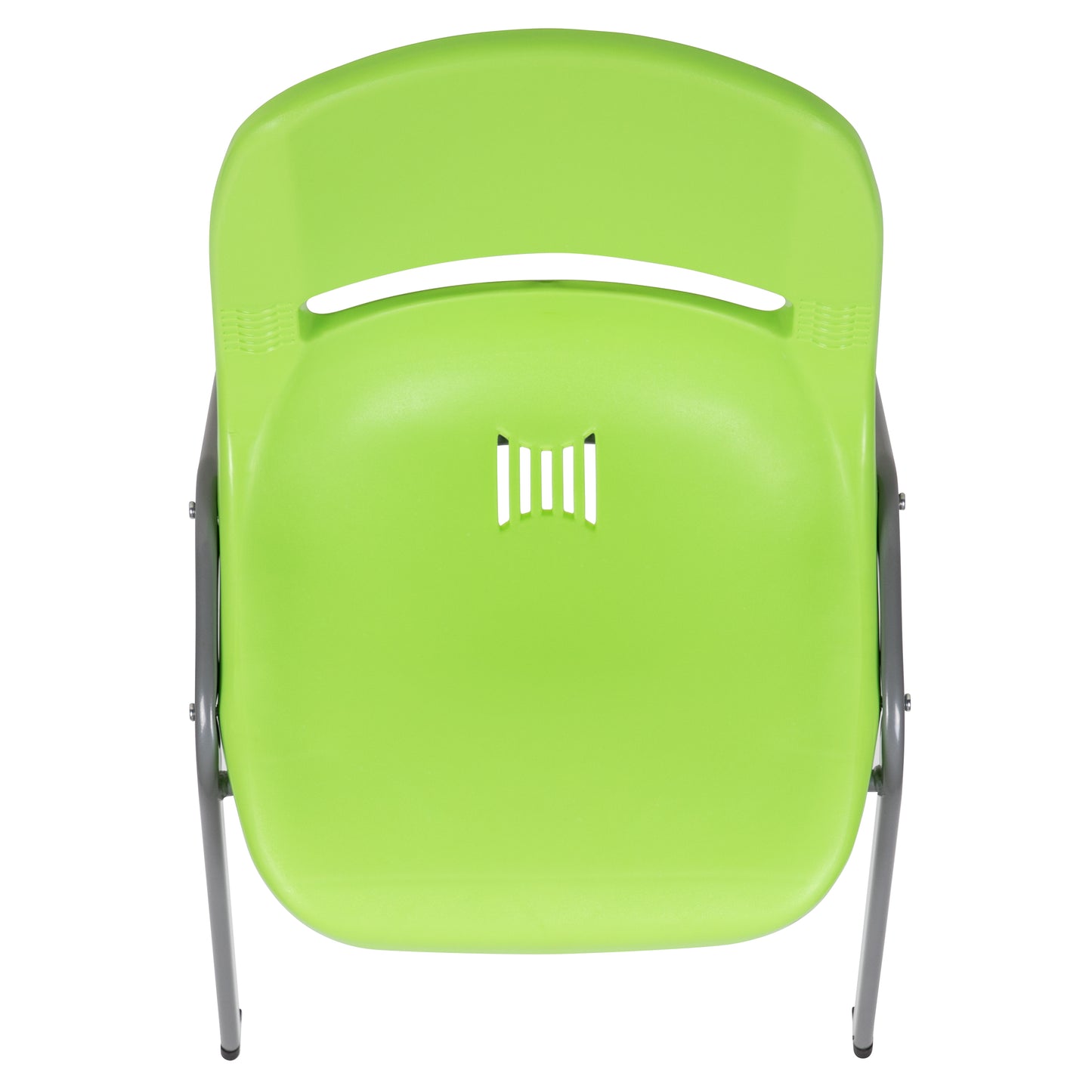 HERCULES Series 880 lb. Capacity Green Ergonomic Shell Stack Chair with Gray Frame Green