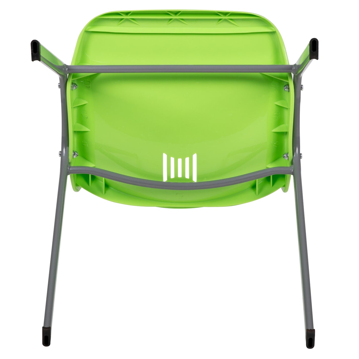 HERCULES Series 880 lb. Capacity Green Ergonomic Shell Stack Chair with Gray Frame Green