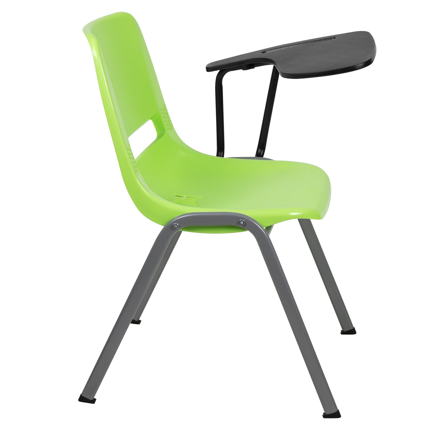 HERCULES Green Ergonomic Shell Chair with Left Handed Flip-Up Tablet Arm Green
