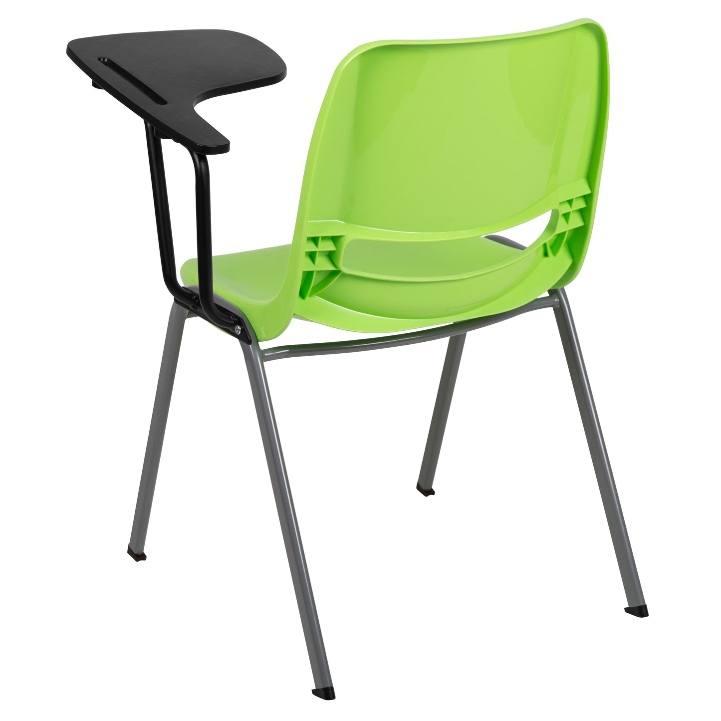 HERCULES Green Ergonomic Shell Chair with Left Handed Flip-Up Tablet Arm Green