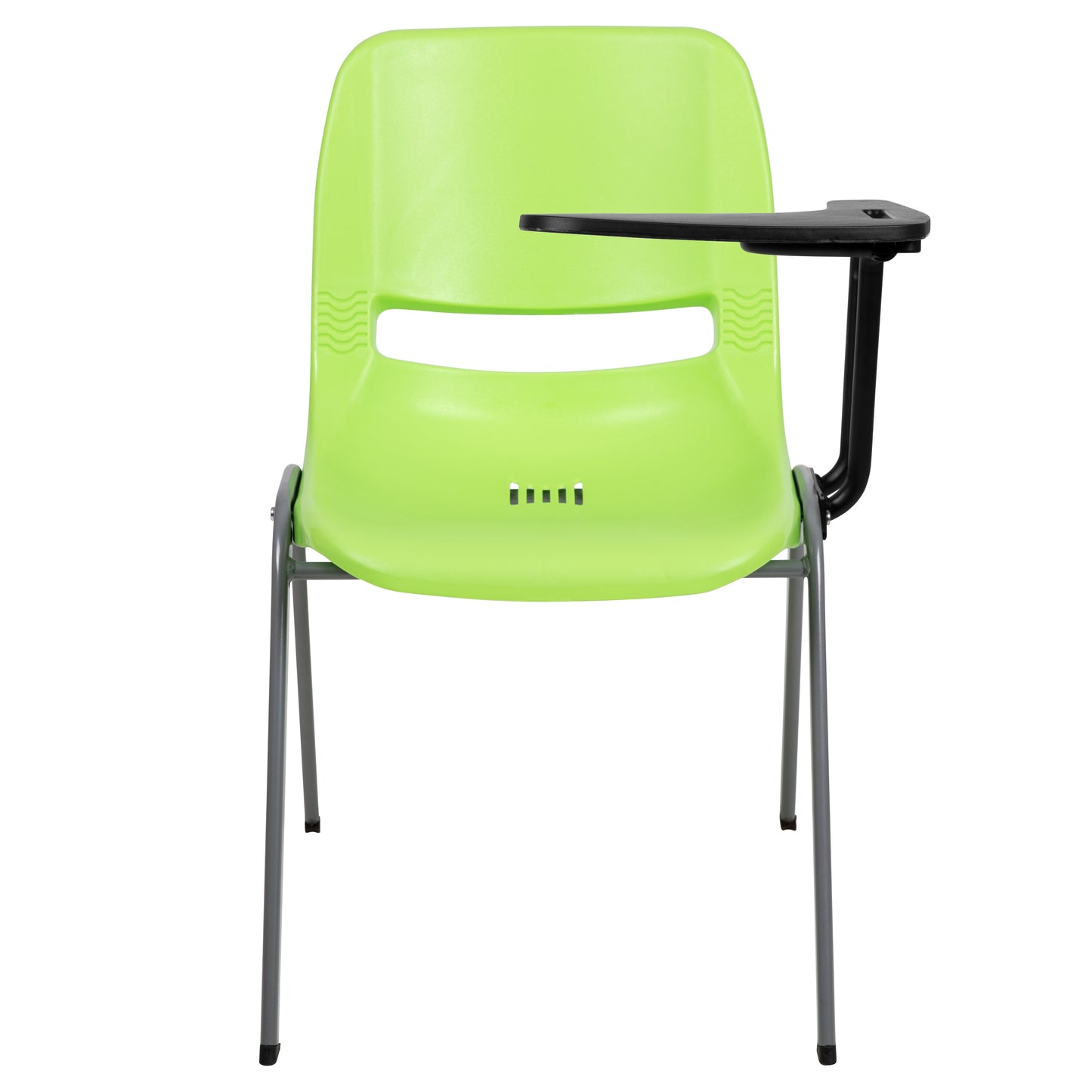 HERCULES Green Ergonomic Shell Chair with Left Handed Flip-Up Tablet Arm Green