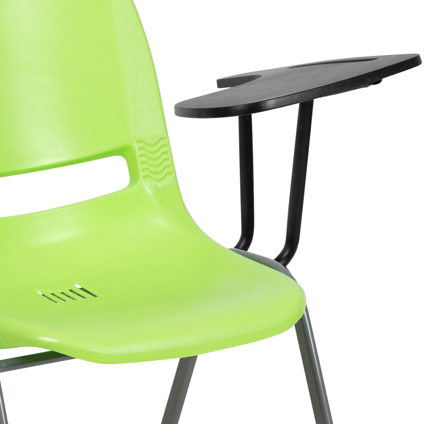 HERCULES Green Ergonomic Shell Chair with Left Handed Flip-Up Tablet Arm Green