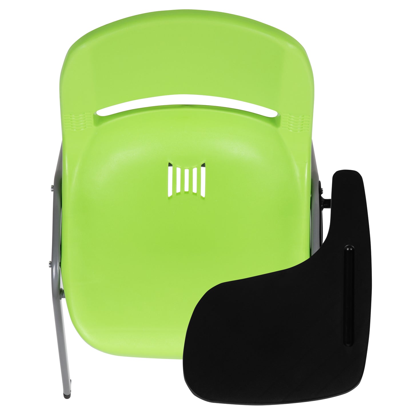 HERCULES Green Ergonomic Shell Chair with Left Handed Flip-Up Tablet Arm Green