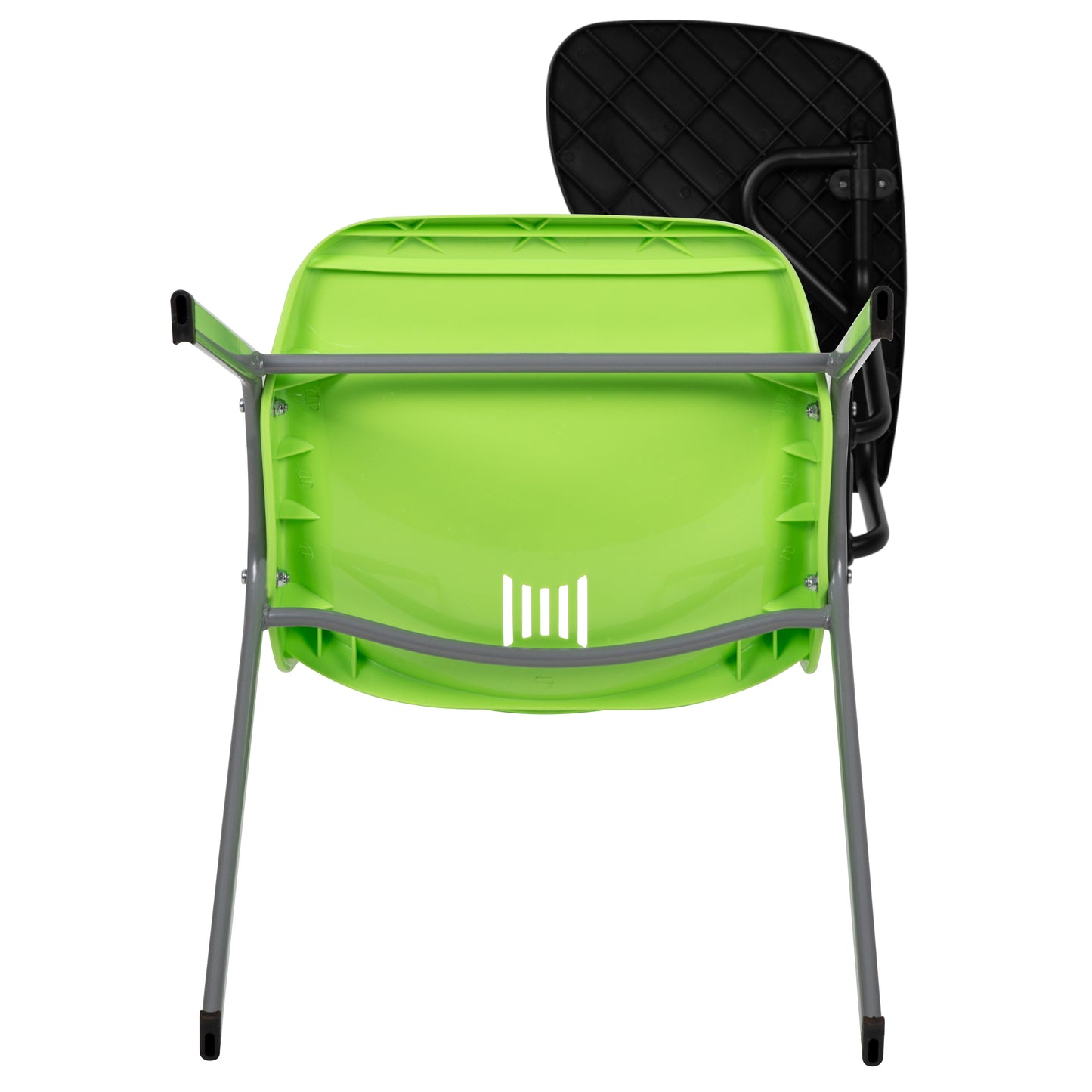 HERCULES Green Ergonomic Shell Chair with Left Handed Flip-Up Tablet Arm Green