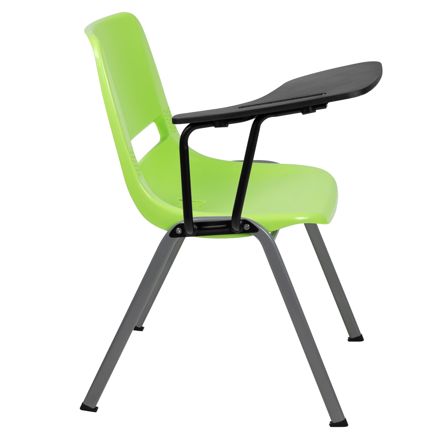 HERCULES Green Ergonomic Shell Chair with Right Handed Flip-Up Tablet Arm Green