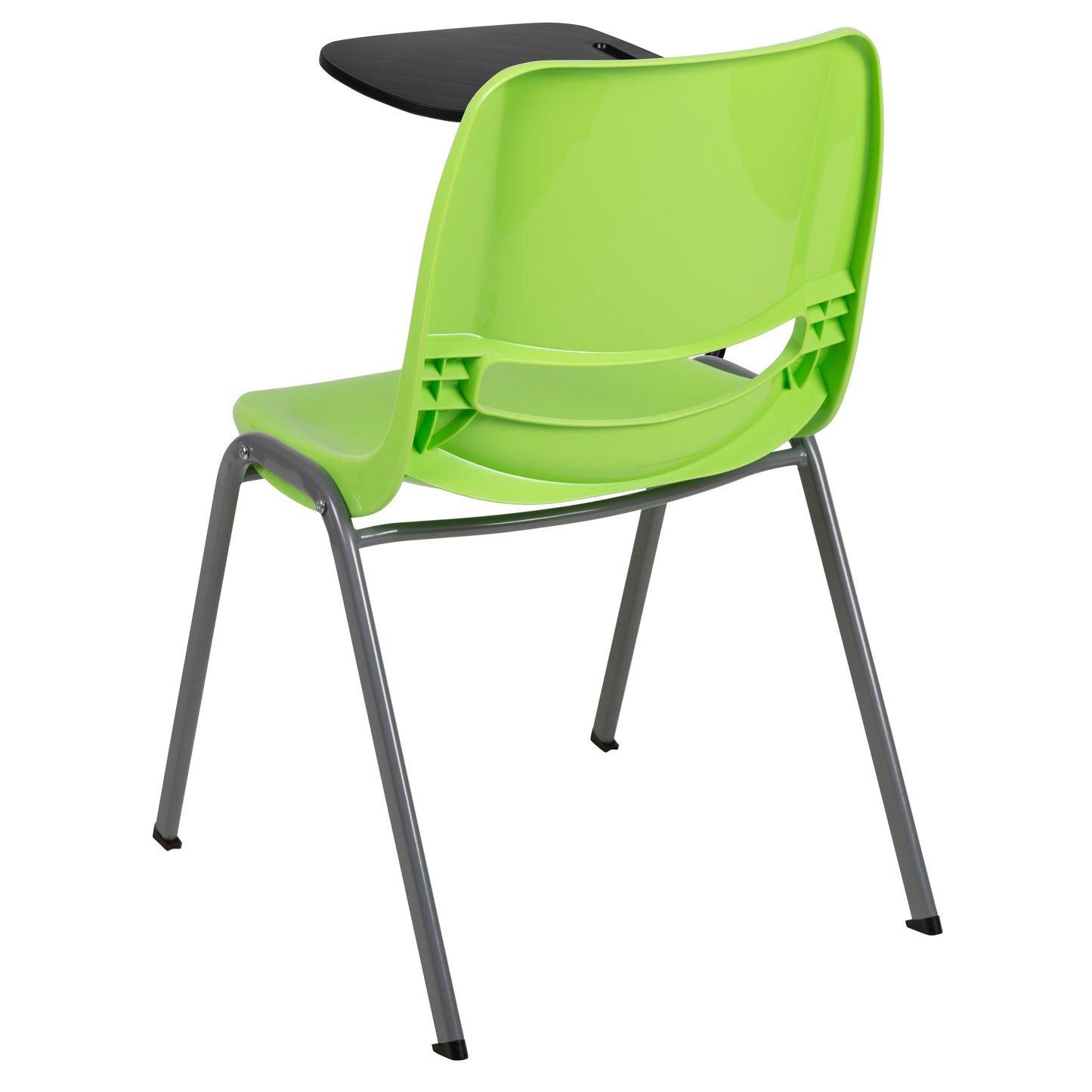 HERCULES Green Ergonomic Shell Chair with Right Handed Flip-Up Tablet Arm Green