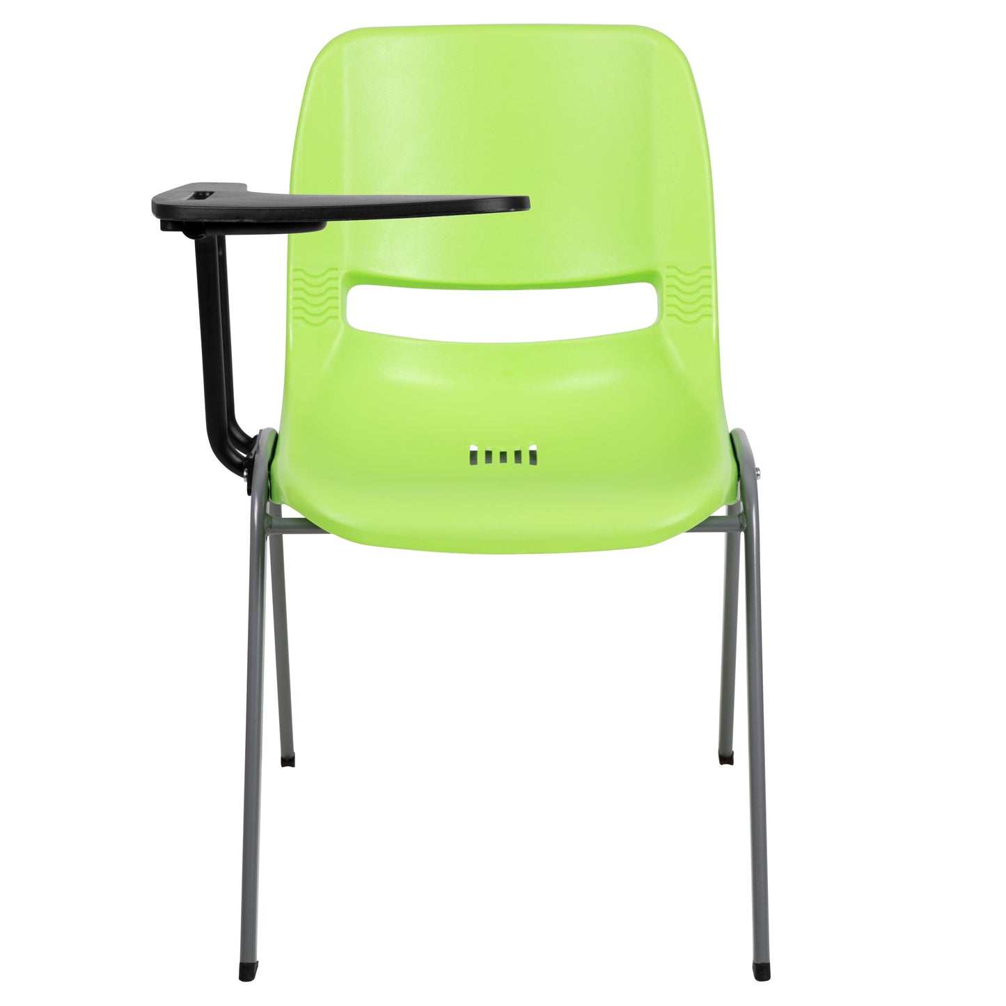 HERCULES Green Ergonomic Shell Chair with Right Handed Flip-Up Tablet Arm Green
