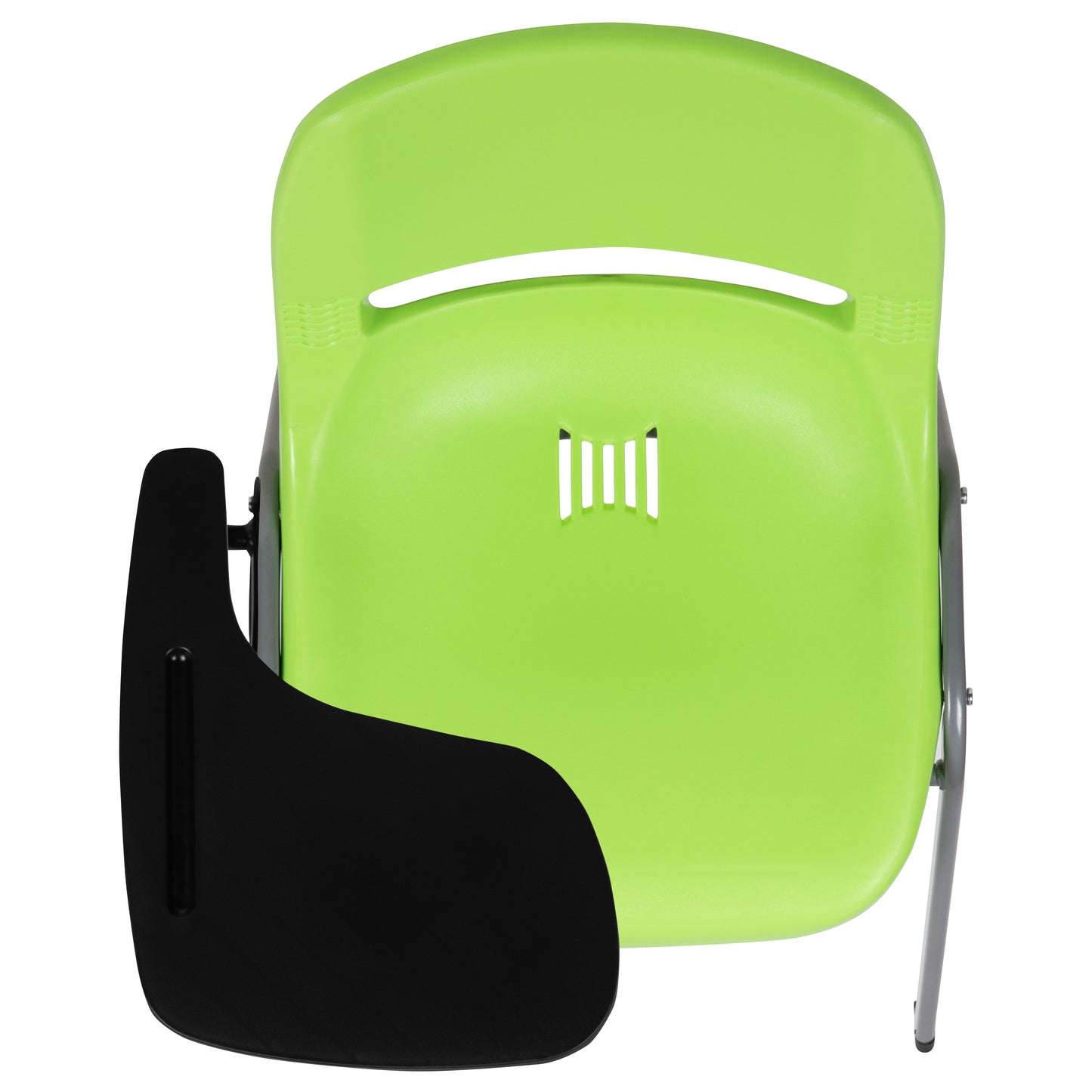 HERCULES Green Ergonomic Shell Chair with Right Handed Flip-Up Tablet Arm Green