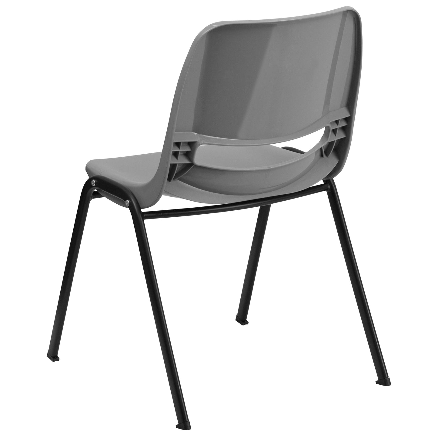 HERCULES Series 880 lb. Capacity Gray Ergonomic Shell Stack Chair with Black Frame Gray