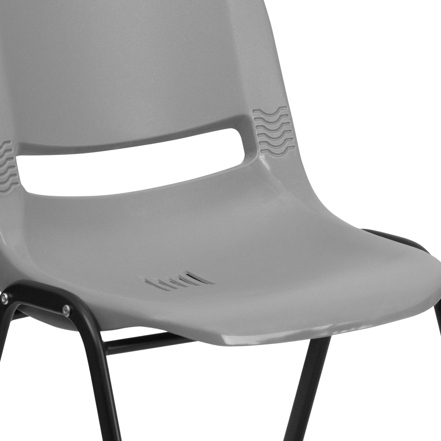 HERCULES Series 880 lb. Capacity Gray Ergonomic Shell Stack Chair with Black Frame Gray