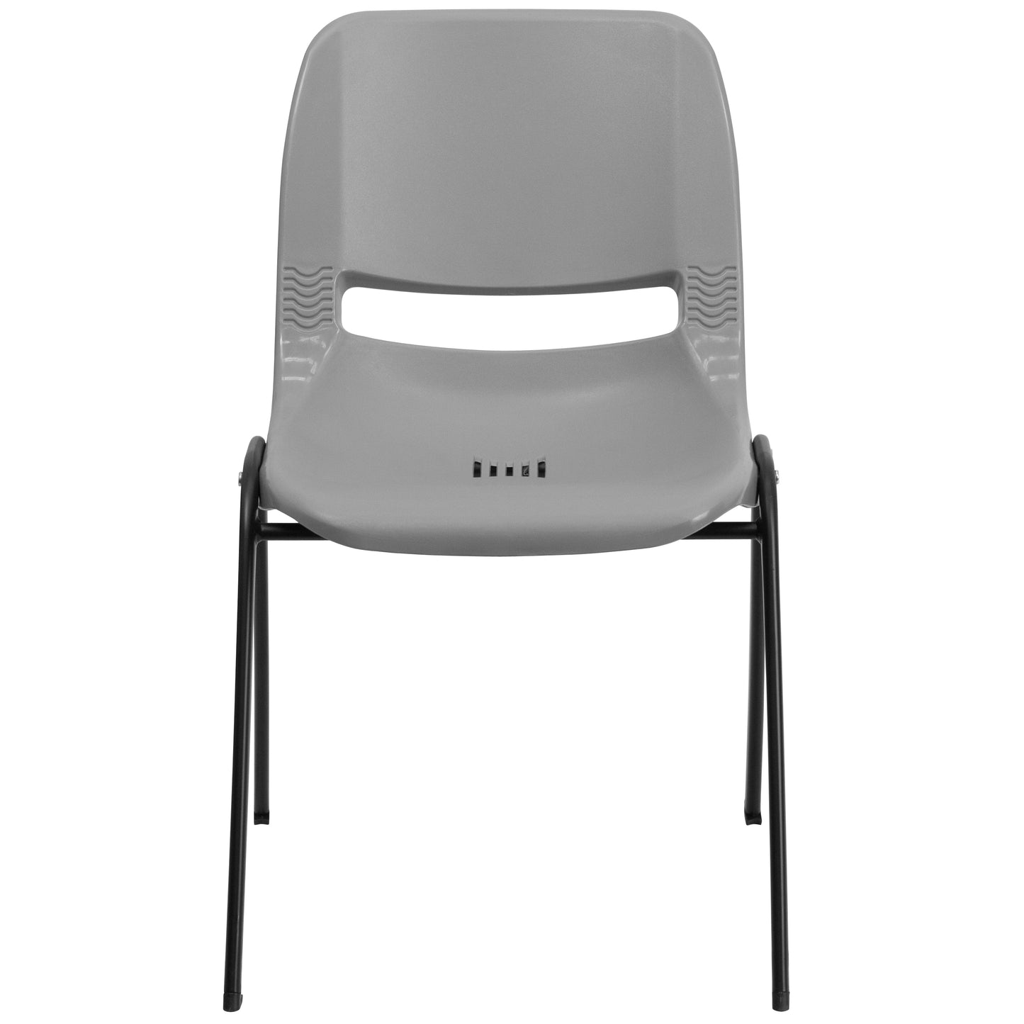 HERCULES Series 880 lb. Capacity Gray Ergonomic Shell Stack Chair with Black Frame Gray
