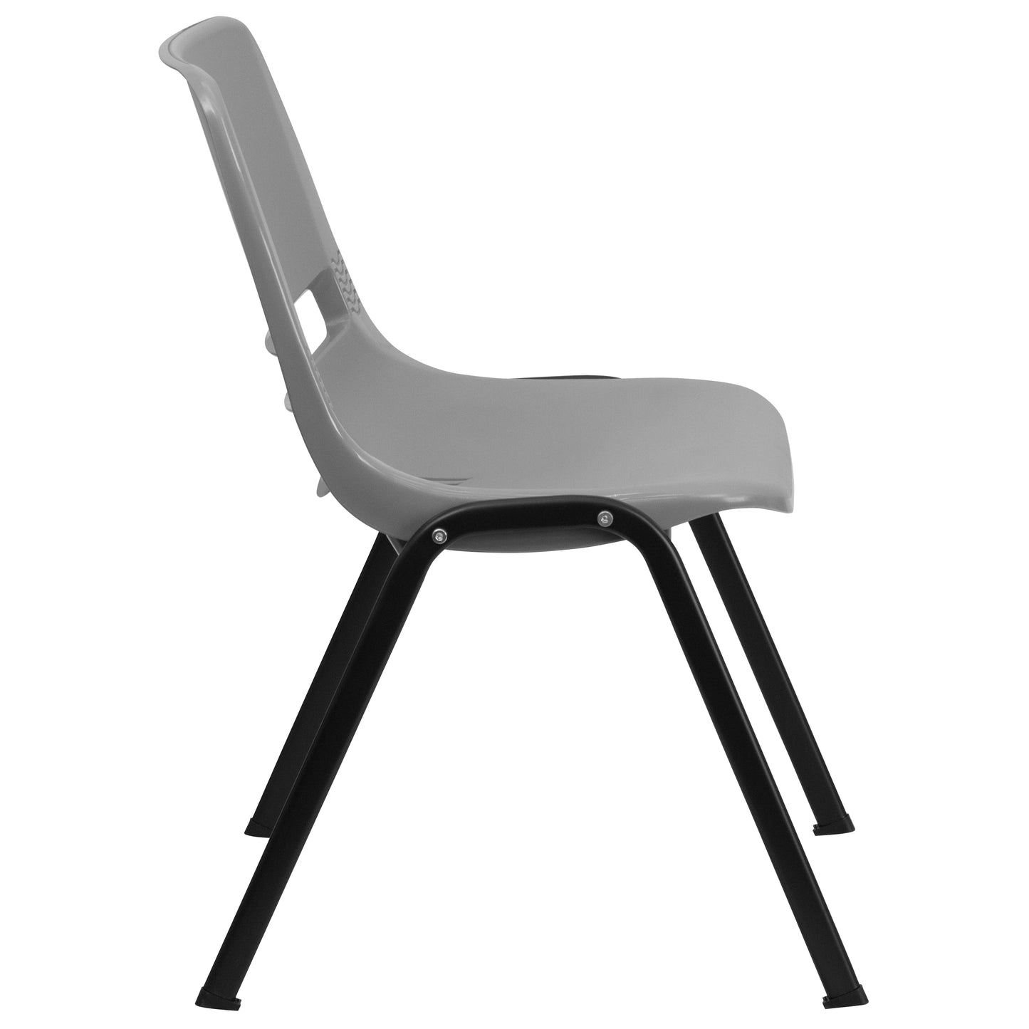 HERCULES Series 880 lb. Capacity Gray Ergonomic Shell Stack Chair with Black Frame Gray