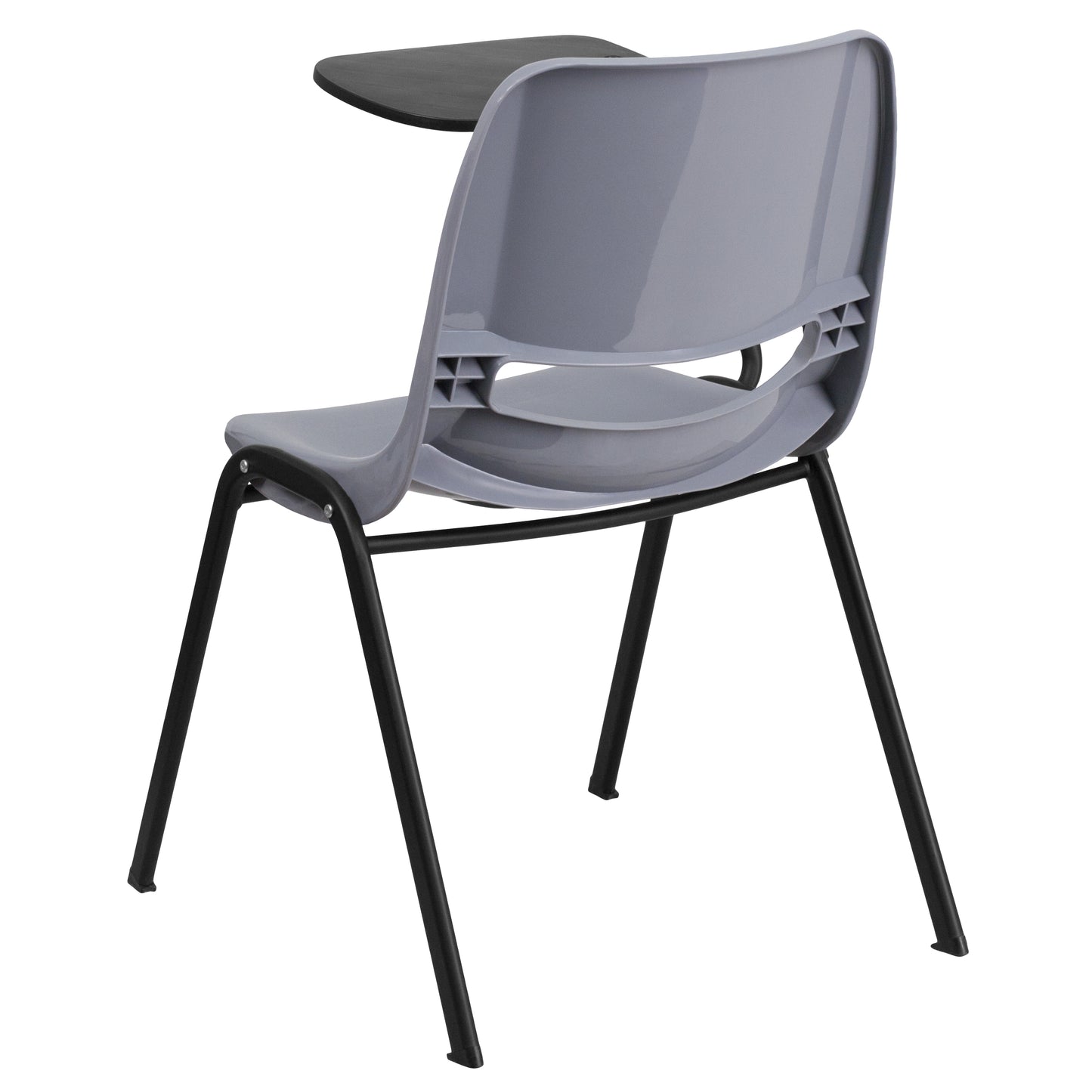 HERCULES Gray Ergonomic Shell Chair with Right Handed Flip-Up Tablet Arm Gray
